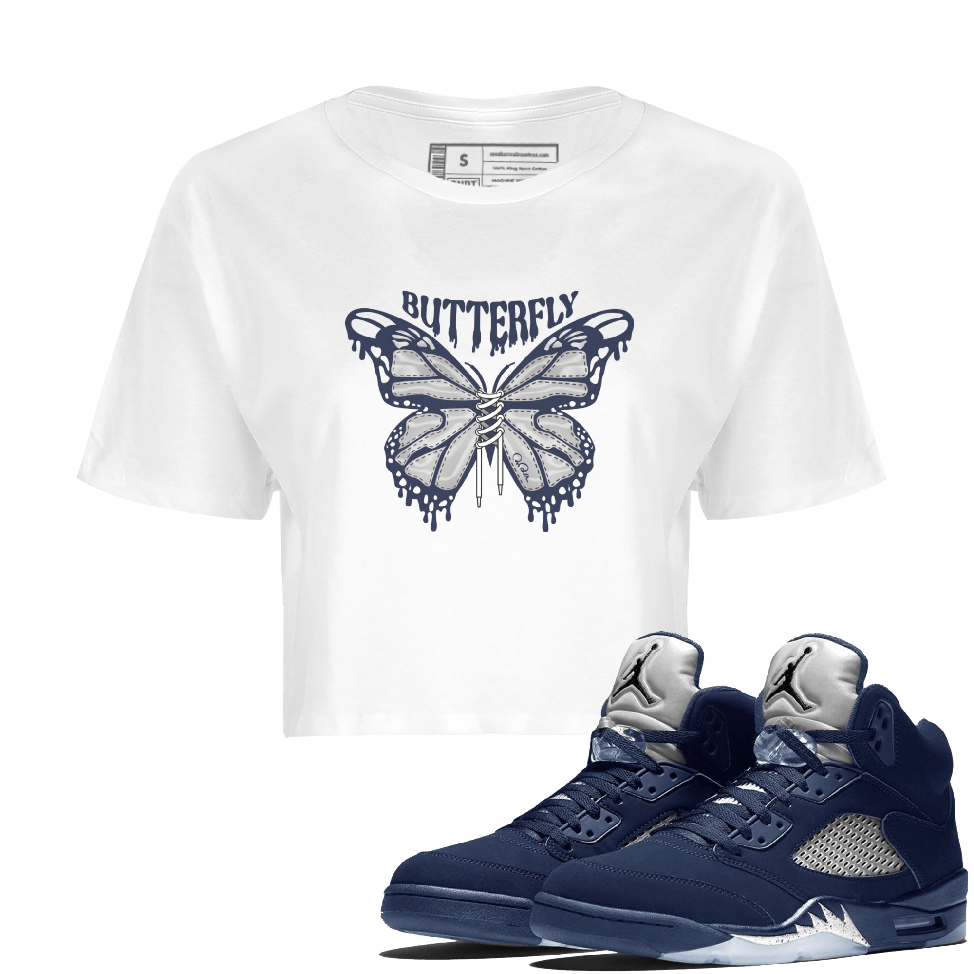 Butterfly Women's Tops - Air Jordan 5 Georgetown