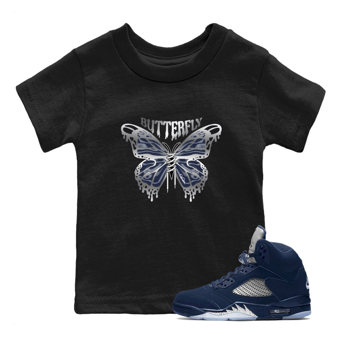 Butterfly Kids Tops - Air Jordan 5 Georgetown