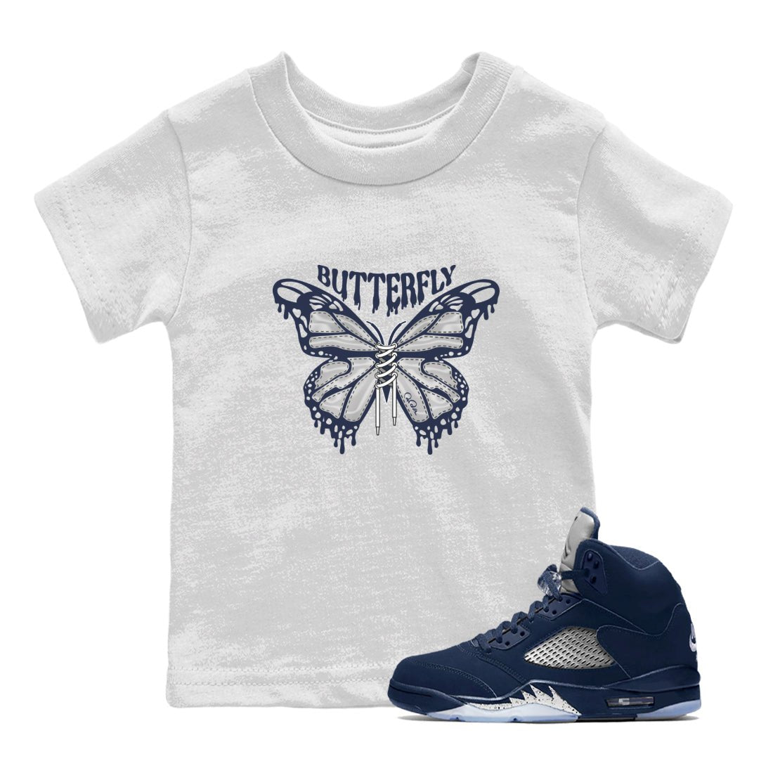Butterfly Kids Tops - Air Jordan 5 Georgetown