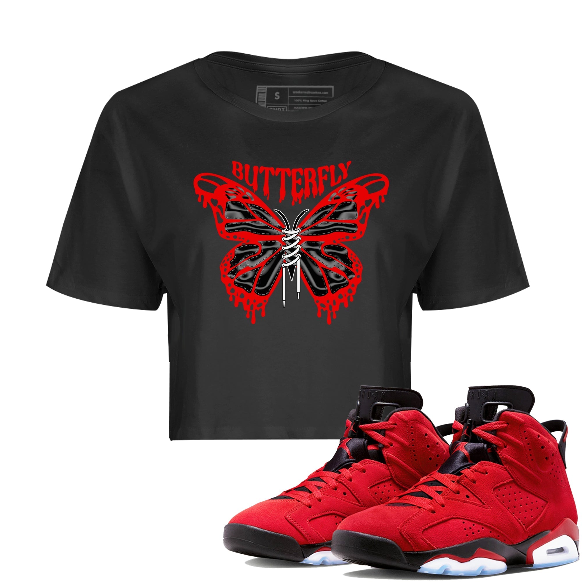 Butterfly Women's Tops - Air Jordan 6 Toro Bravo