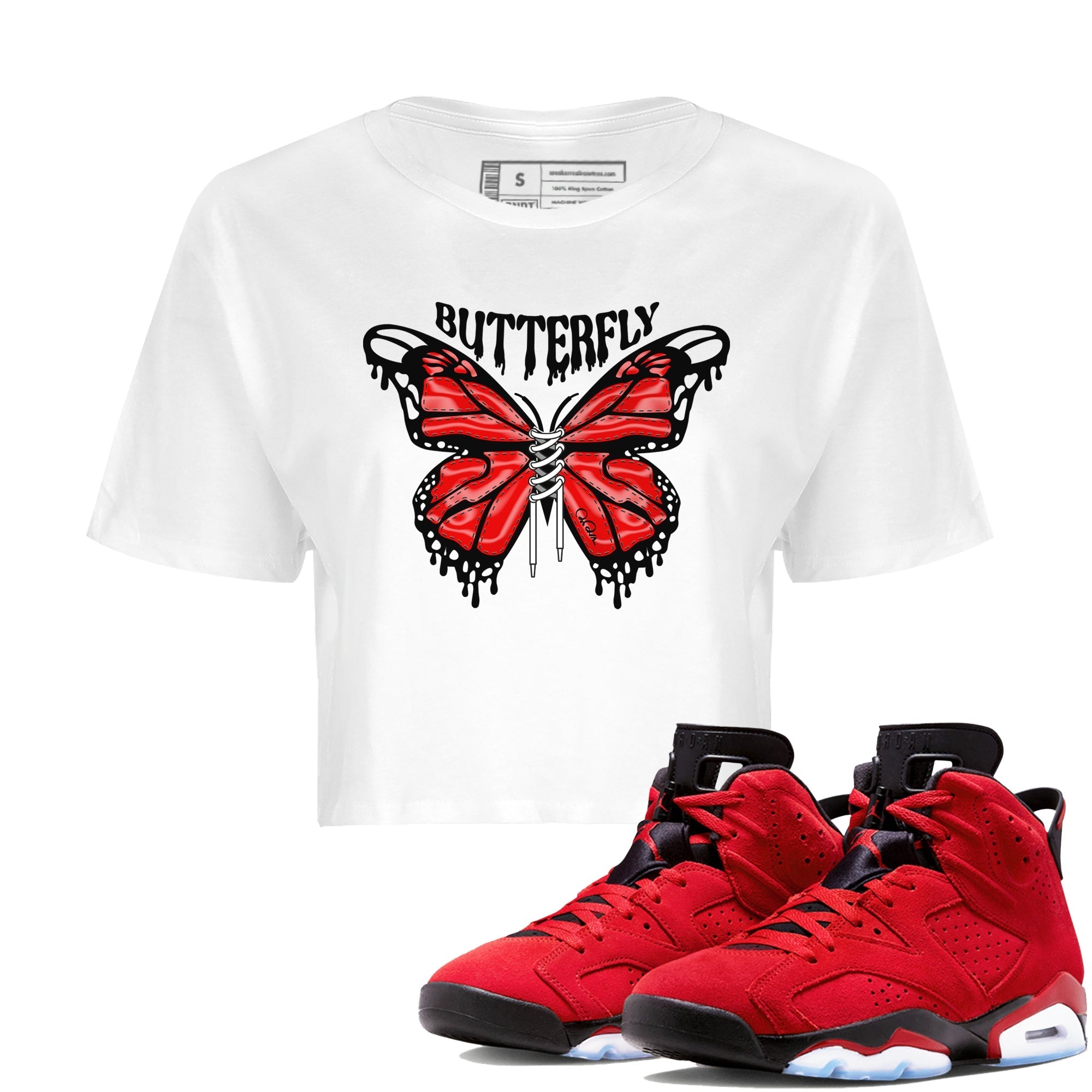Butterfly Women's Tops - Air Jordan 6 Toro Bravo