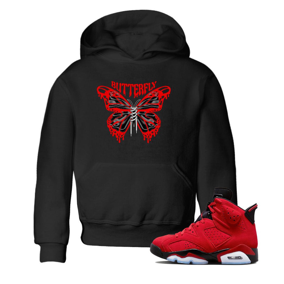 Butterfly Kids Tops - Air Jordan 6 Toro Bravo