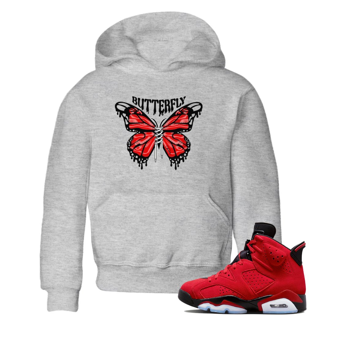Butterfly Kids Tops - Air Jordan 6 Toro Bravo
