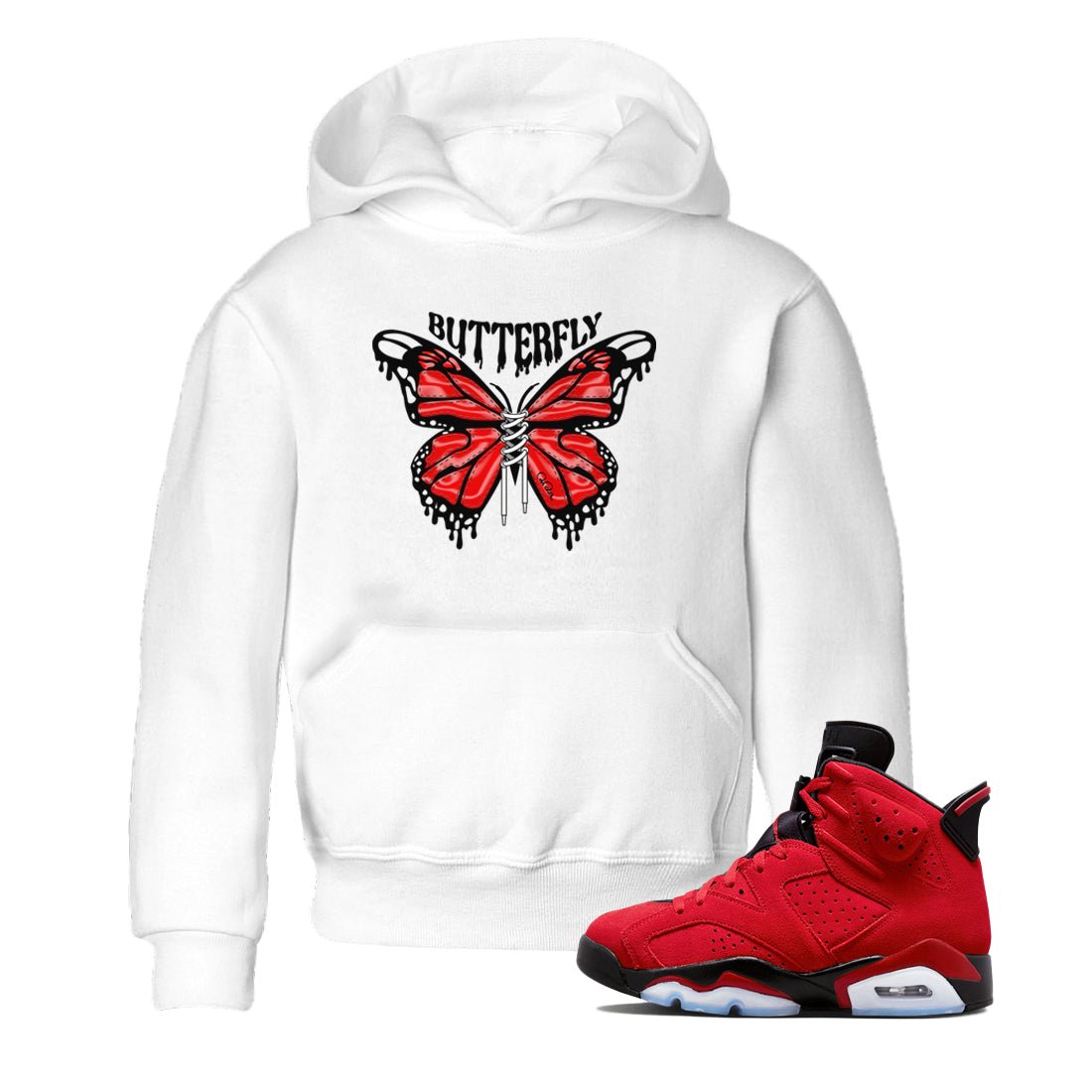 Butterfly Kids Tops - Air Jordan 6 Toro Bravo