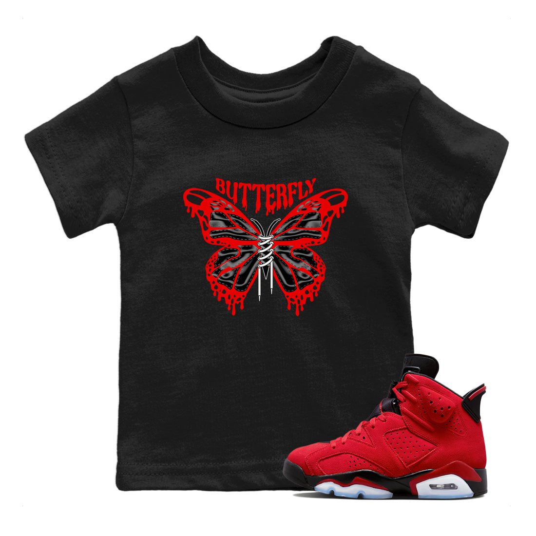 Butterfly Kids Tops - Air Jordan 6 Toro Bravo