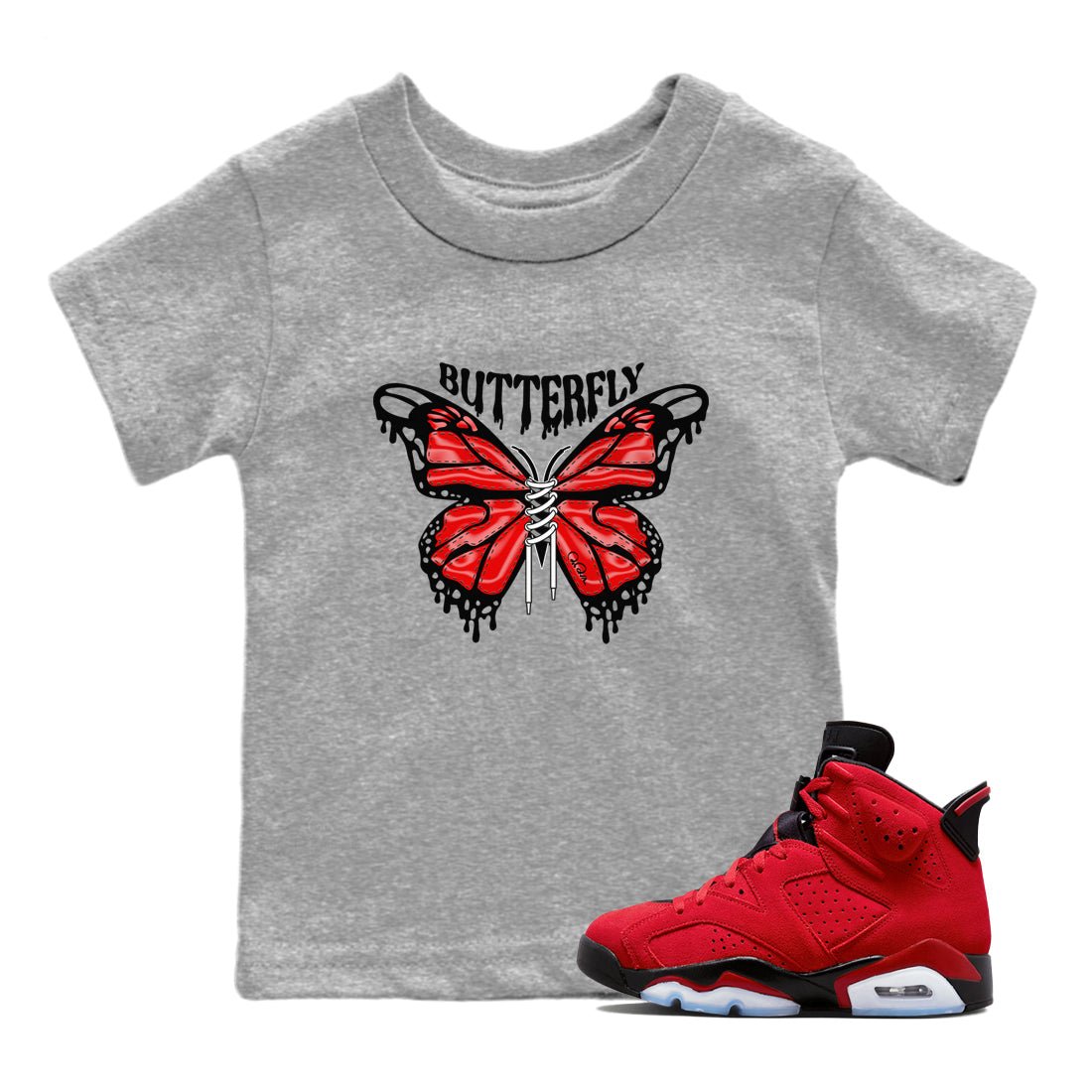 Butterfly Kids Tops - Air Jordan 6 Toro Bravo