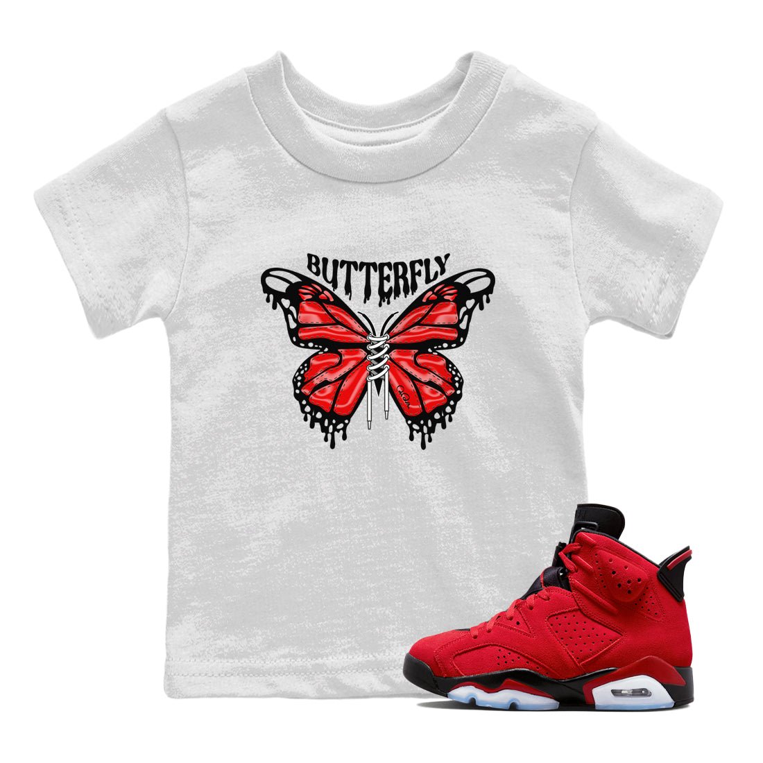 Butterfly Kids Tops - Air Jordan 6 Toro Bravo