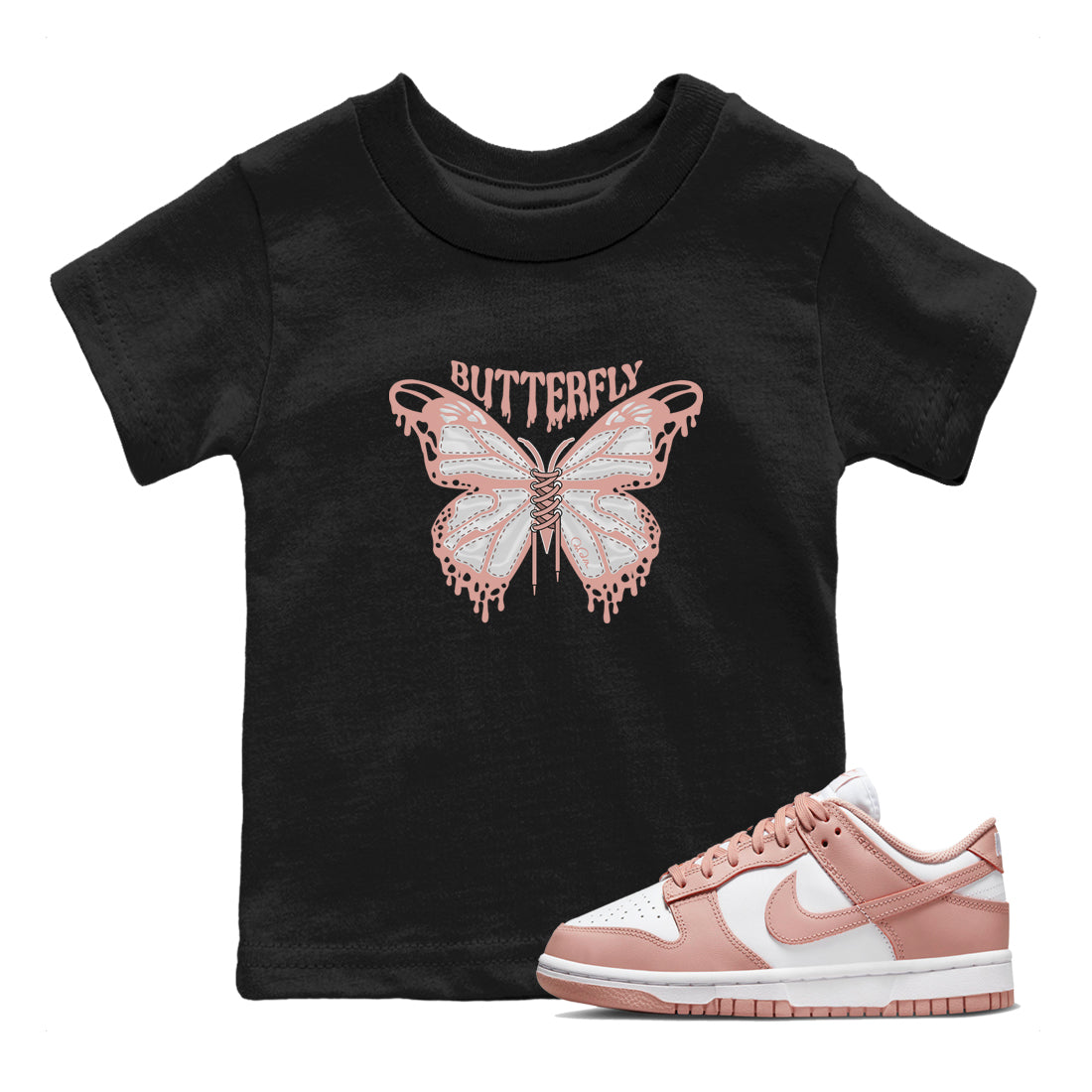 Butterfly snkmatch Tee Kids - Dunk Rose Whisper