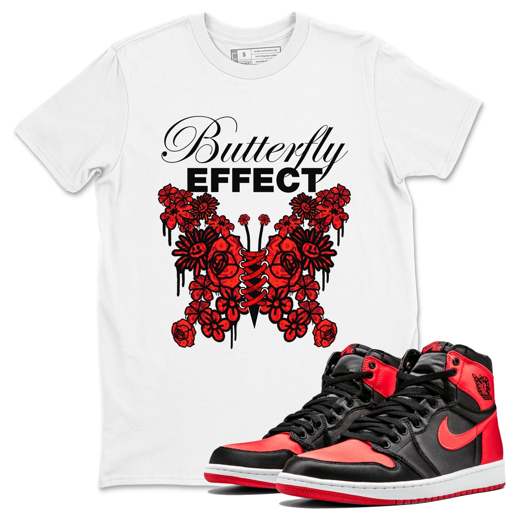Butterfly Effect snkmatch Tee - Air Jordan 1 Satin Bred