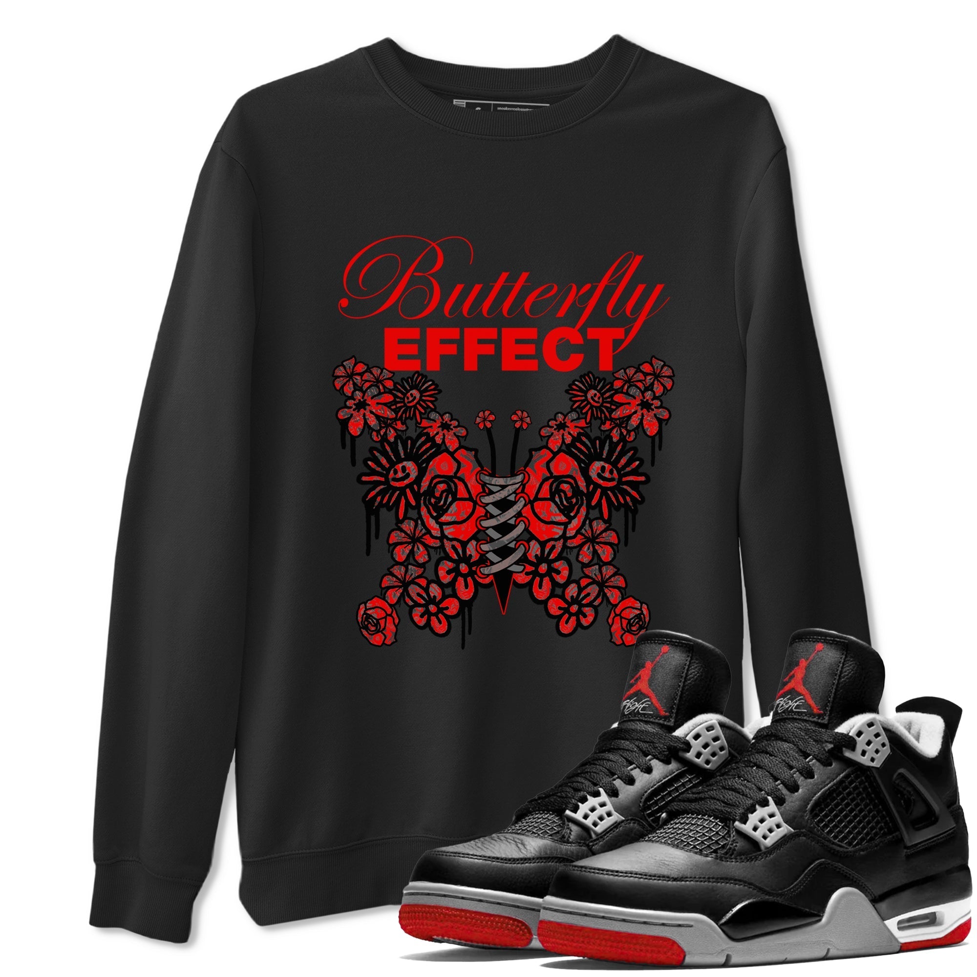 Butterfly Effect snkmatch Tee - Air Jordan 4 Bred Reimagined