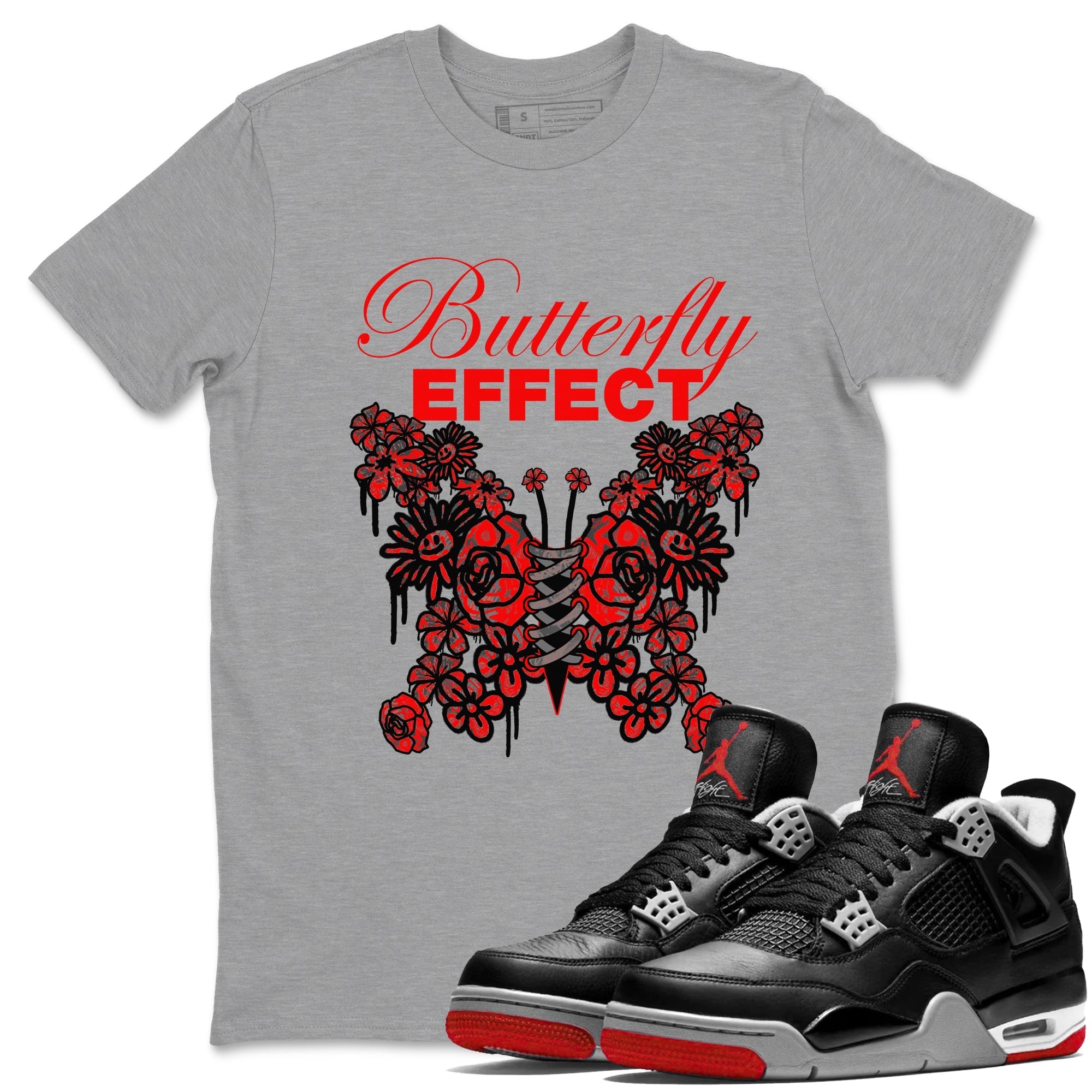 Butterfly Effect snkmatch Tee - Air Jordan 4 Bred Reimagined