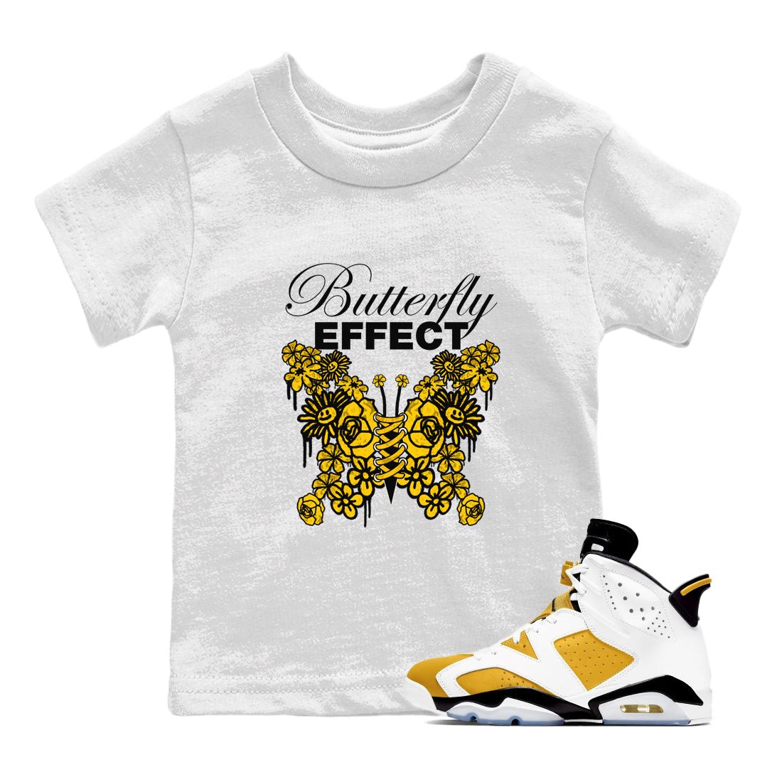Butterfly Effect snkmatch Tee Kids - Air Jordan 6 Yellow Ochre