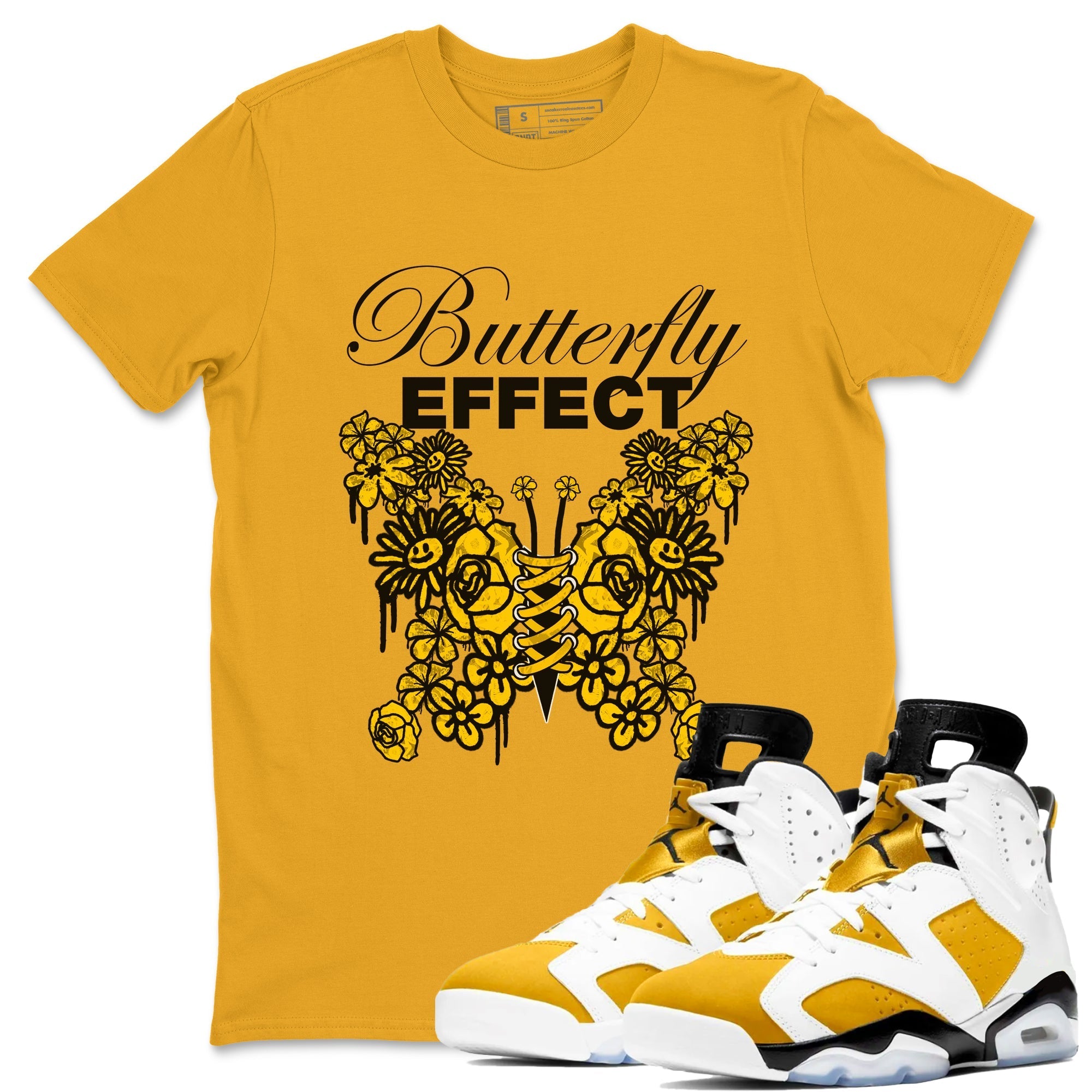 Butterfly Effect snkmatch Tee - Air Jordan 6 Yellow Ochre