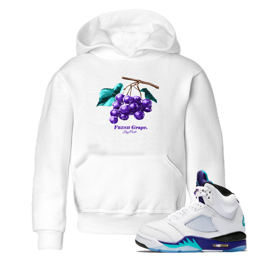 Fresh Grape snkmatch Tees Kids - Air Jordan 5 Grape