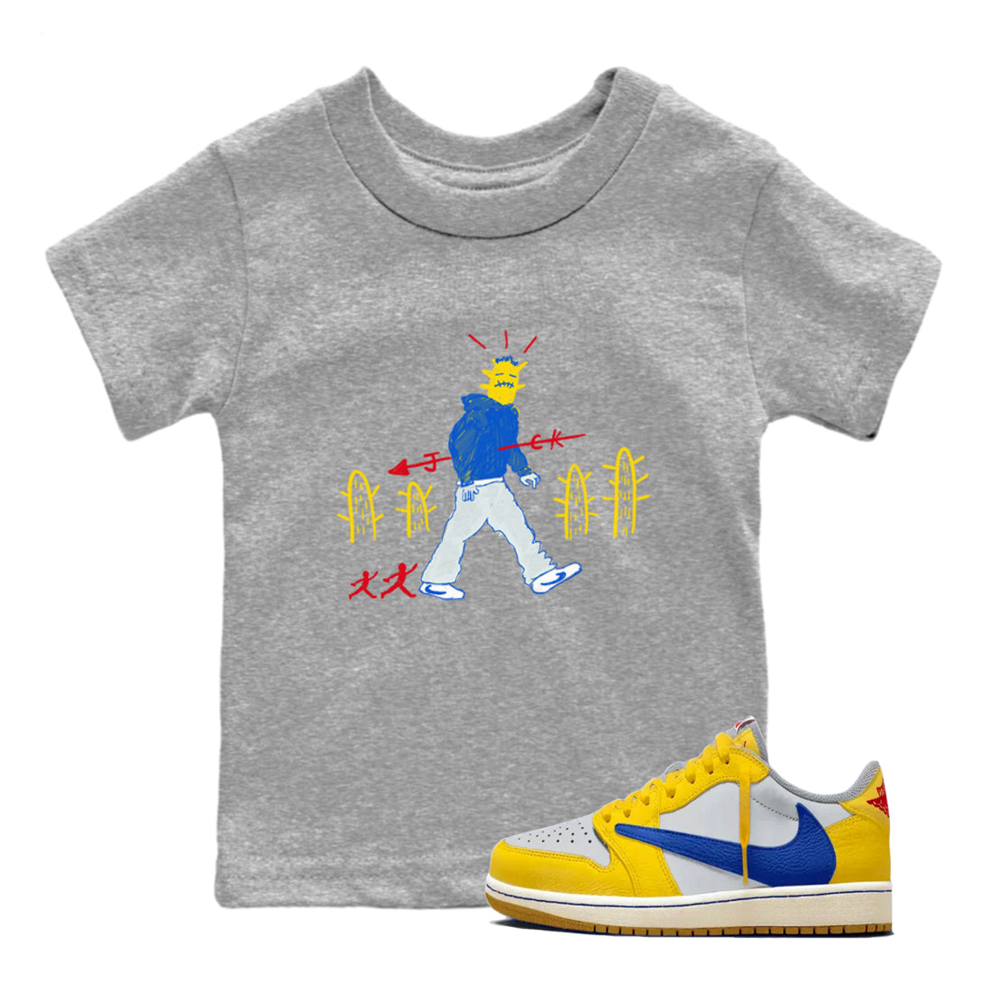 Cactus Man snkmatch Tees Kids - Air Jordan 1 Travis Scott Canary