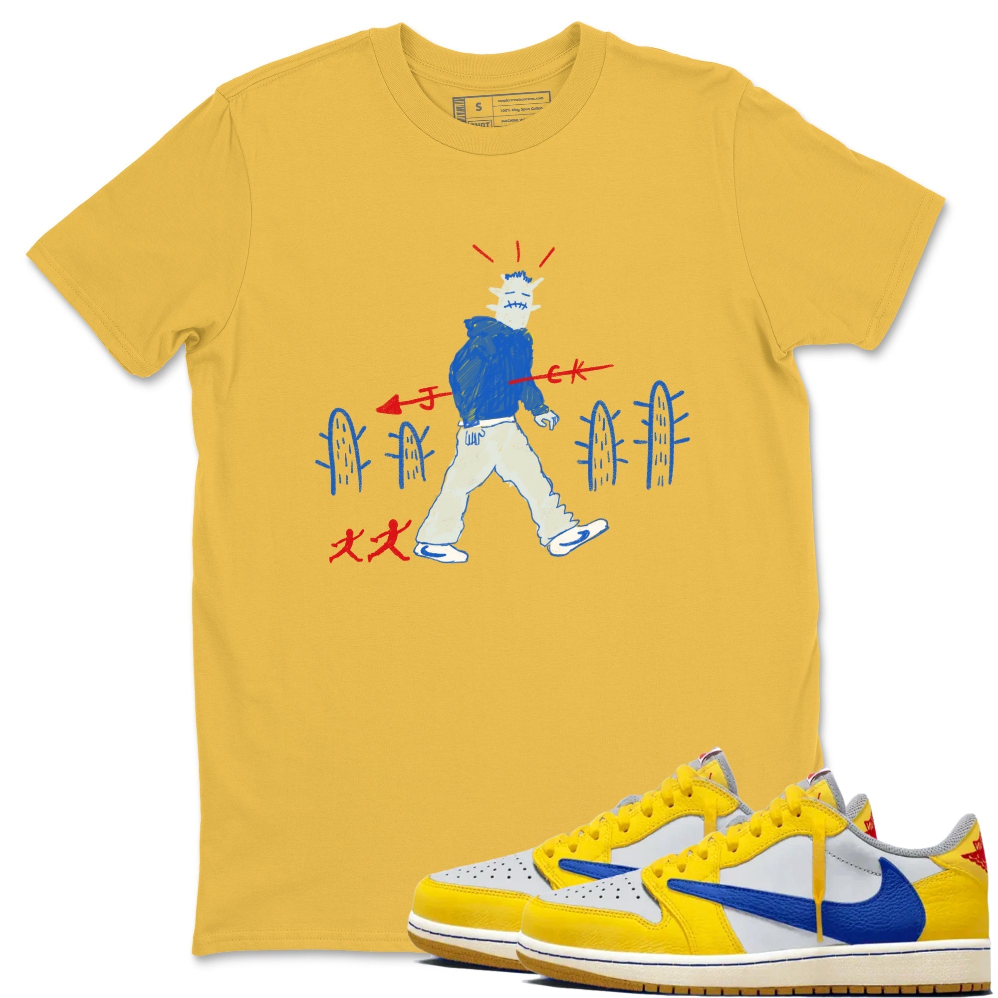Cactus Man snkmatch Tees - Air Jordan 1 Travis Scott Canary