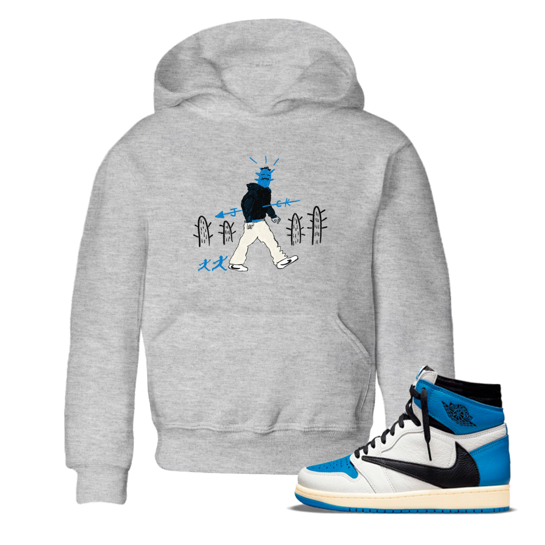 Cactus Man snkmatch Tees Kids - Air Jordan 1 Travis Scott Fragment