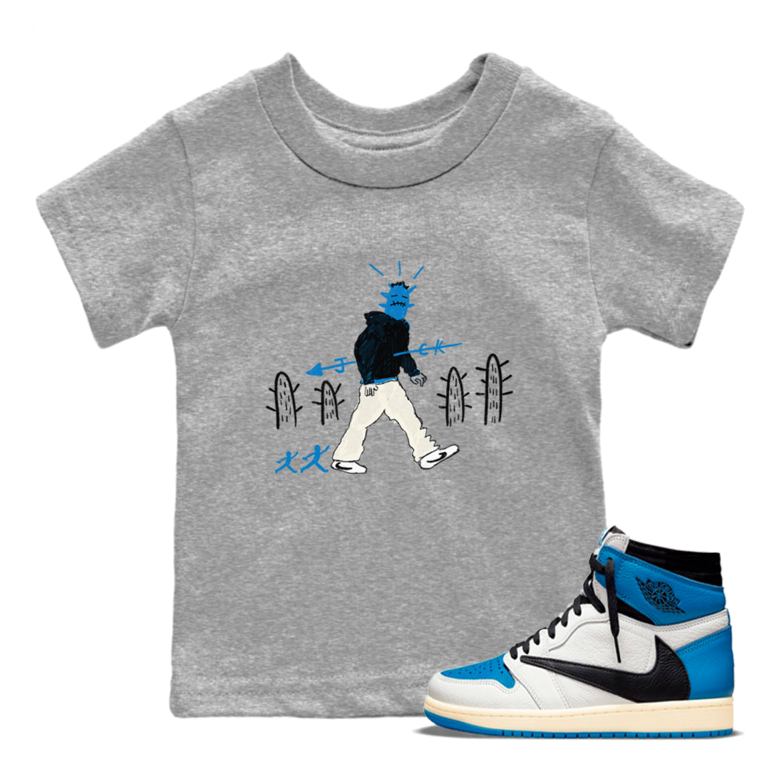 Cactus Man snkmatch Tees Kids - Air Jordan 1 Travis Scott Fragment
