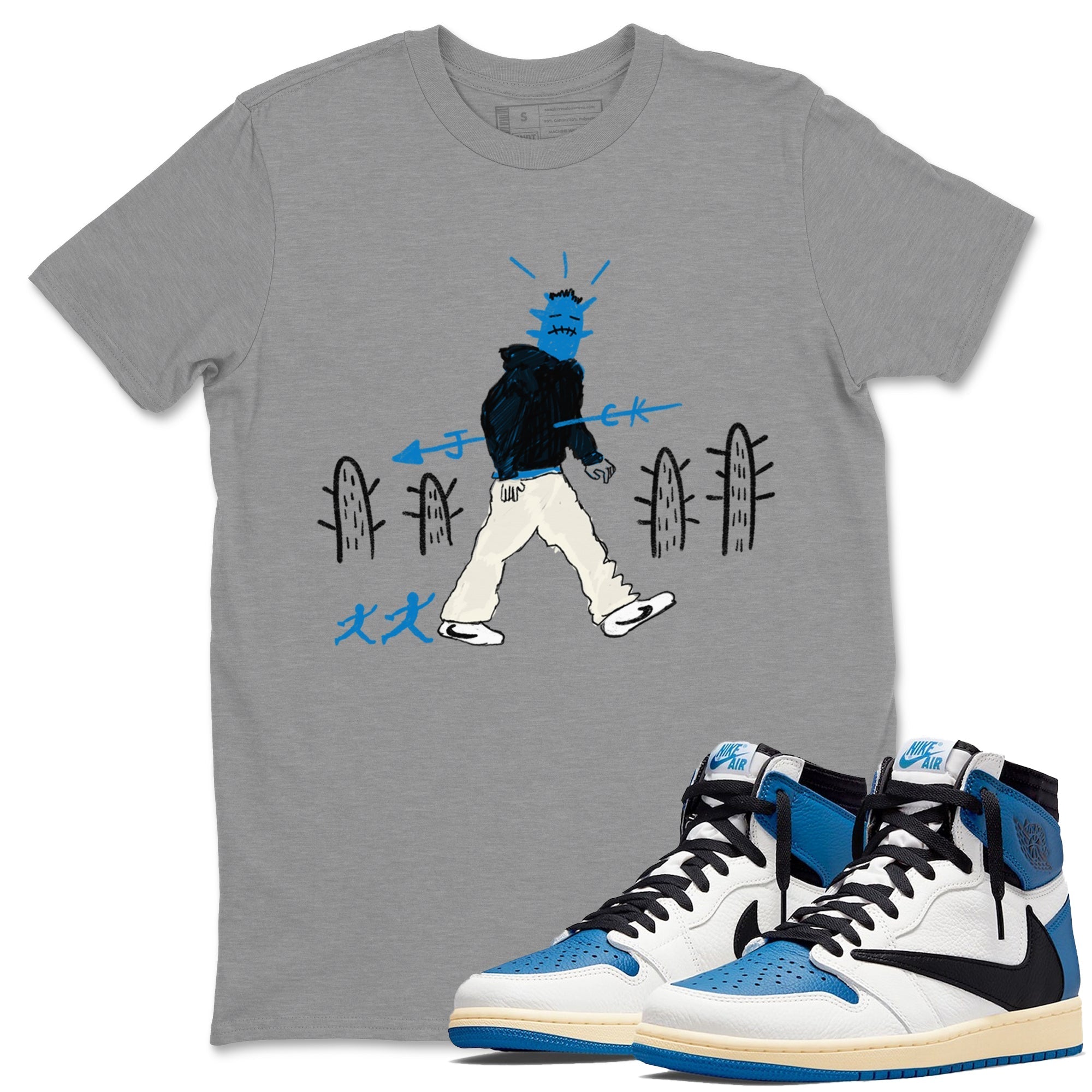 Cactus Man snkmatch Tees - Air Jordan 1 Travis Scott Fragment