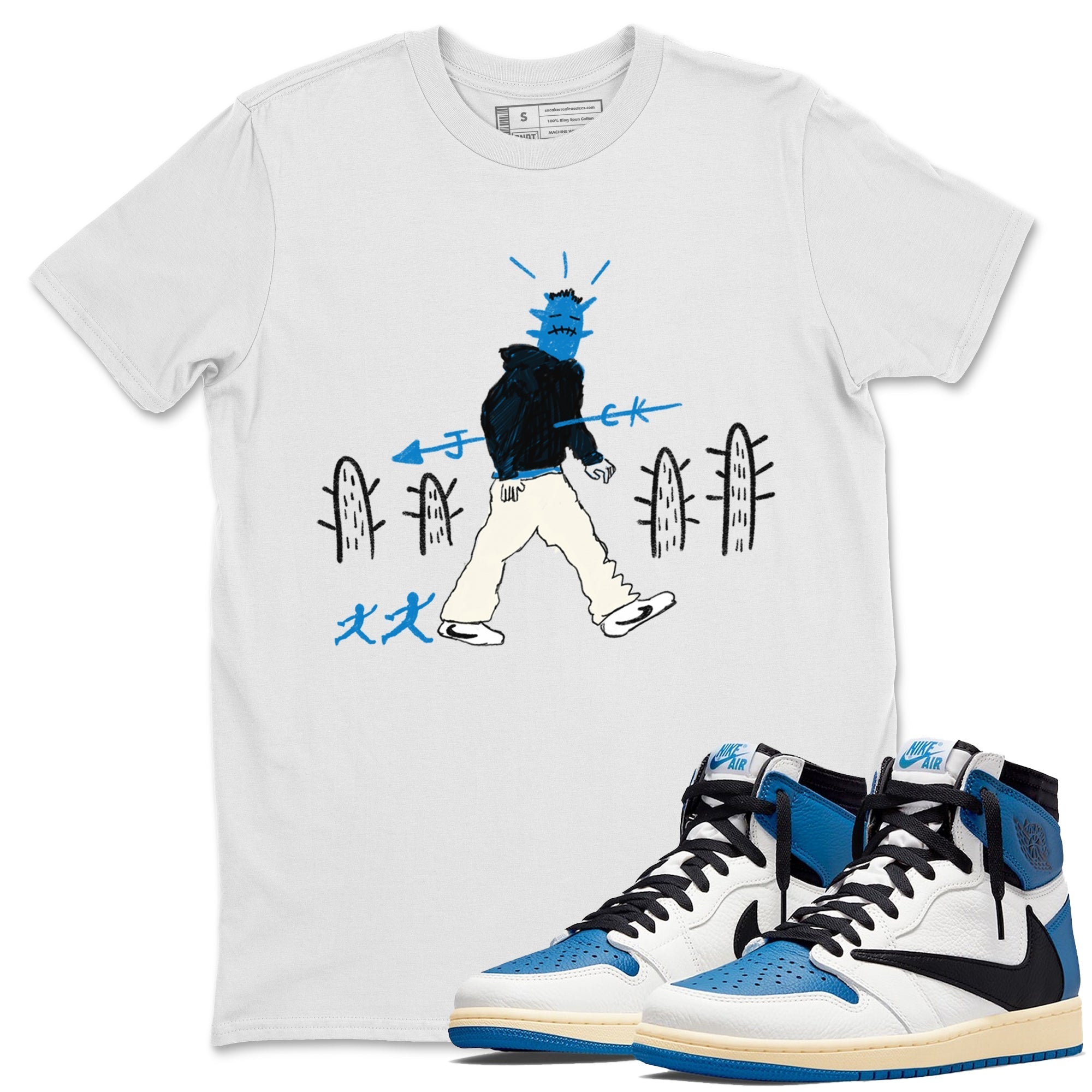 Cactus Man snkmatch Tees - Air Jordan 1 Travis Scott Fragment
