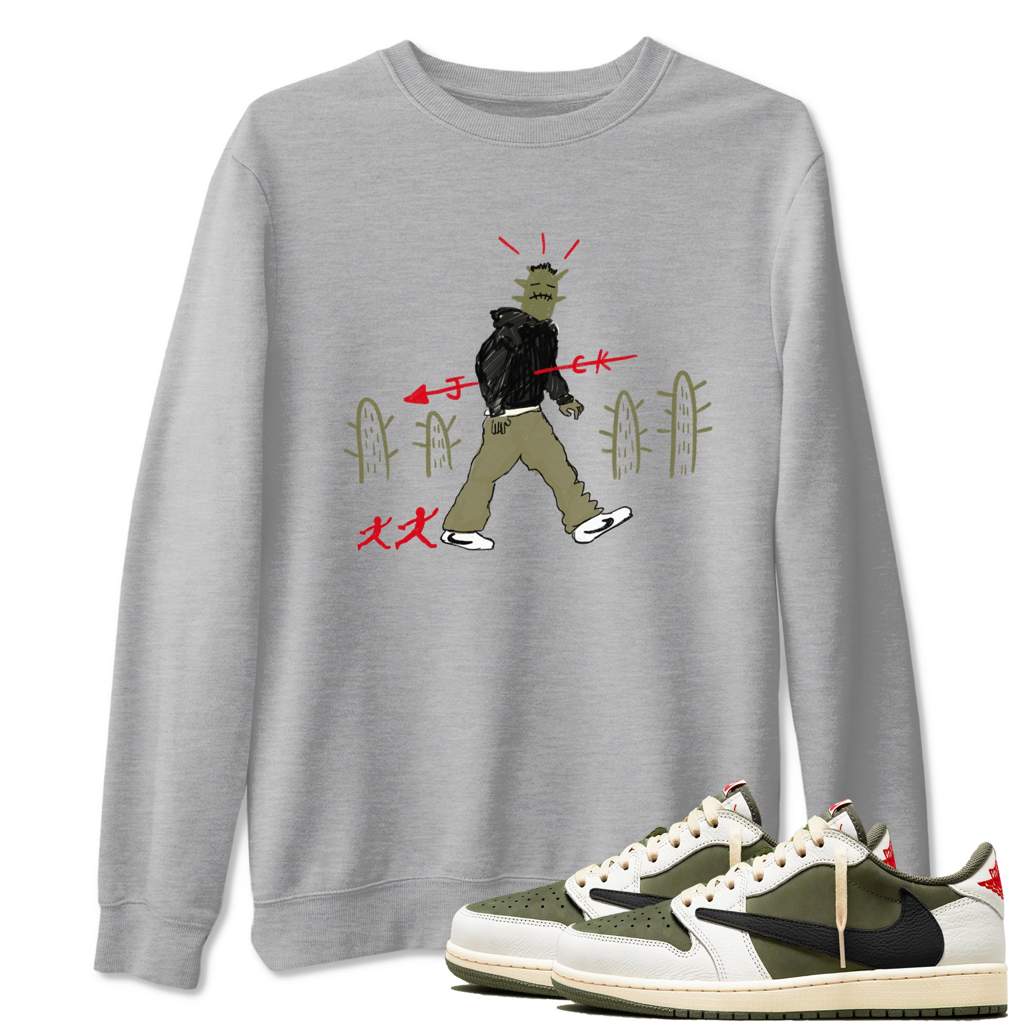 Cactus Man snkmatch Tees - Air Jordan 1 Travis Scott Medium Olive