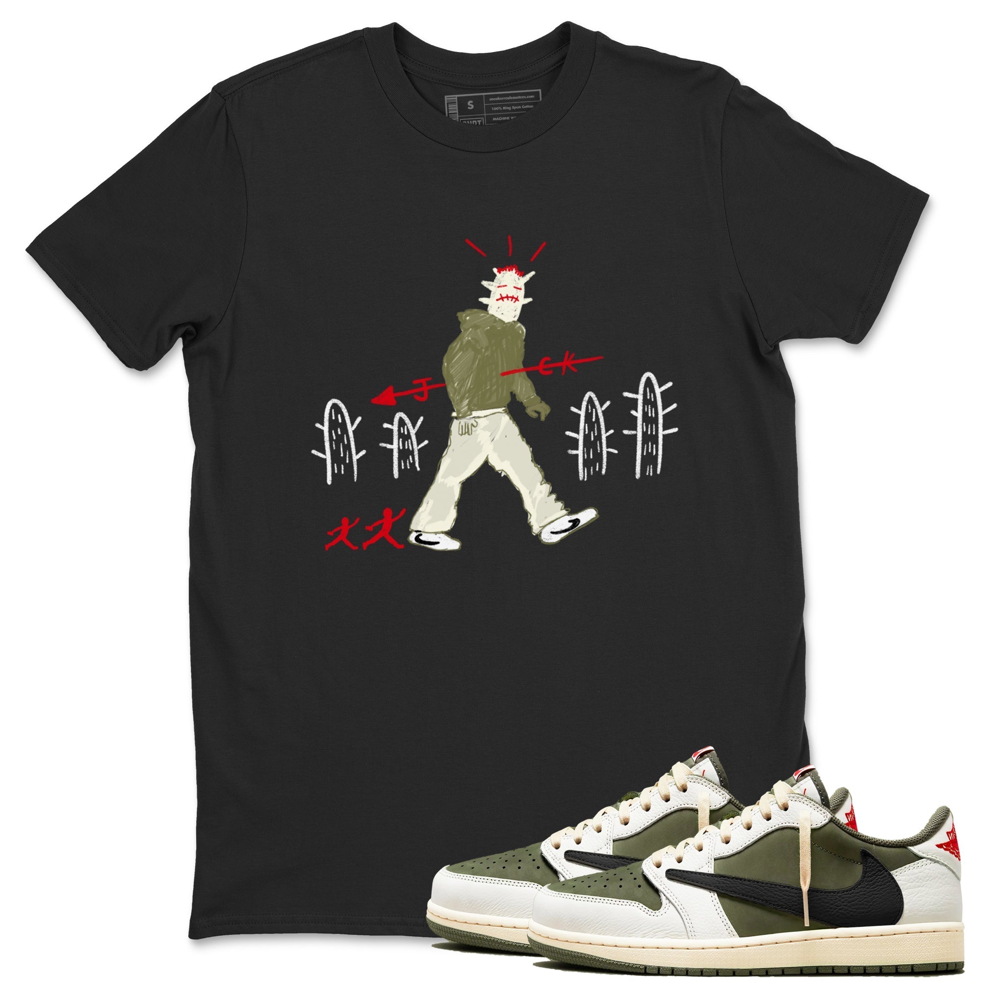 Cactus Man snkmatch Tees - Air Jordan 1 Travis Scott Medium Olive