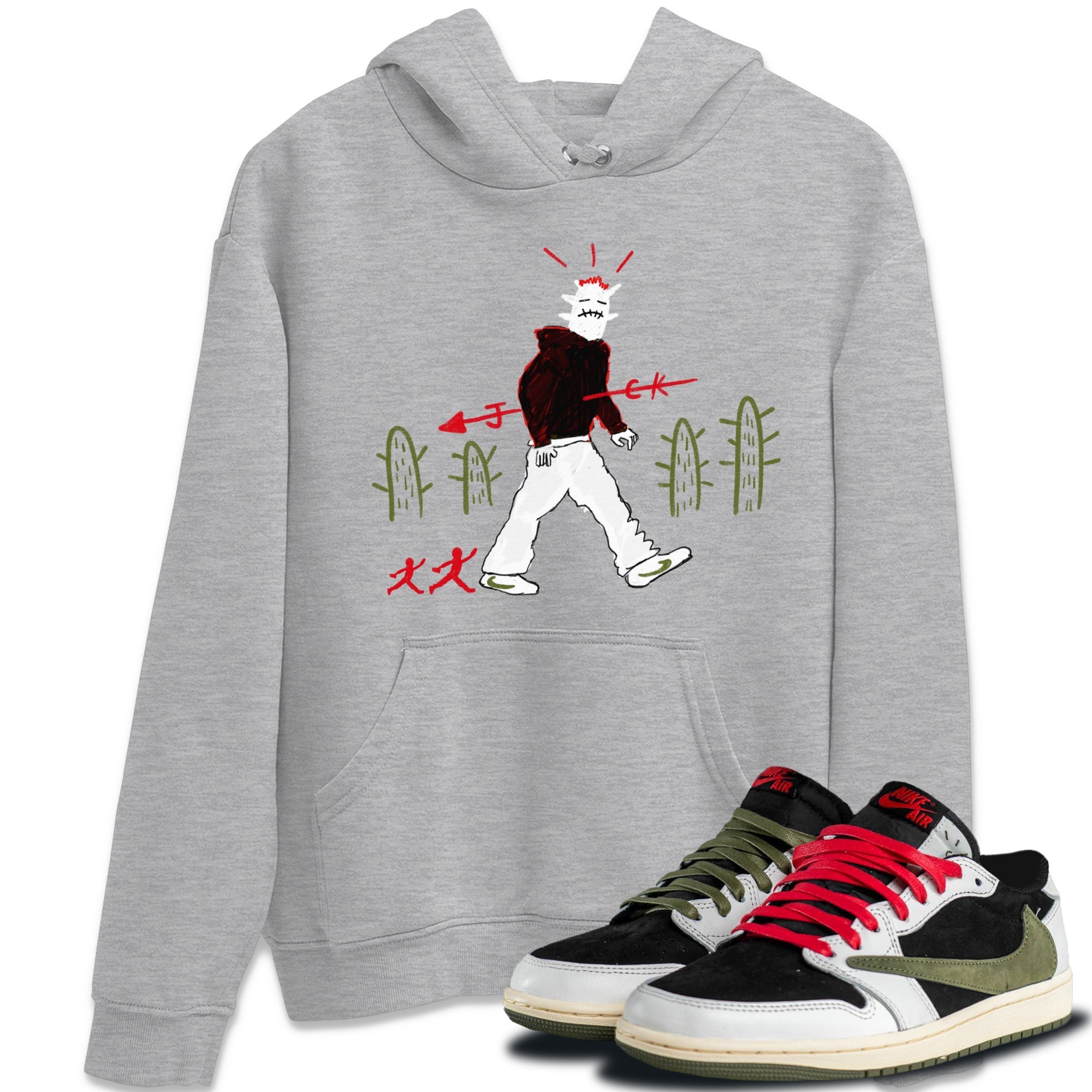 Cactus Man snkmatch Tees - Air Jordan 1 Travis Scott Olive