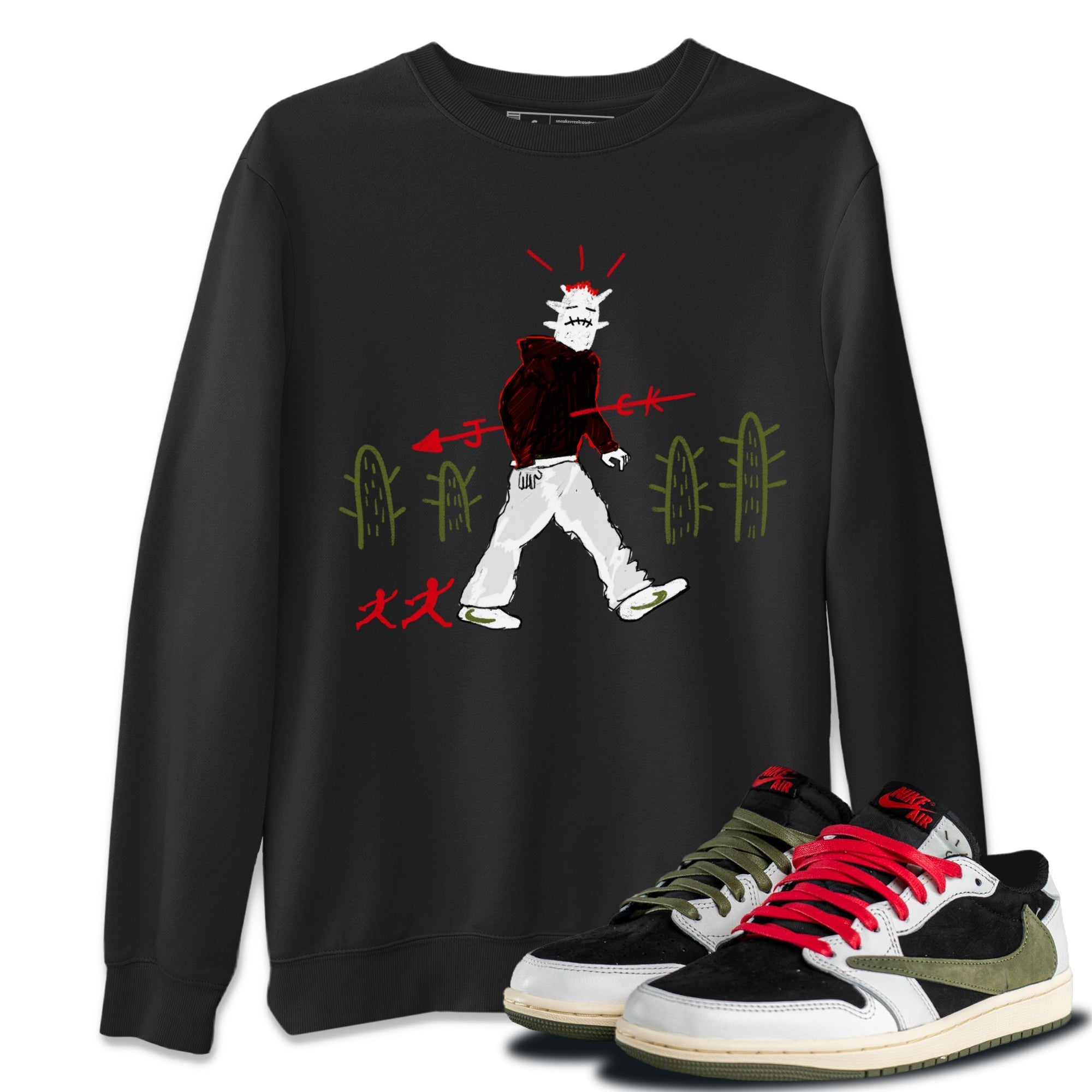 Cactus Man snkmatch Tees - Air Jordan 1 Travis Scott Olive