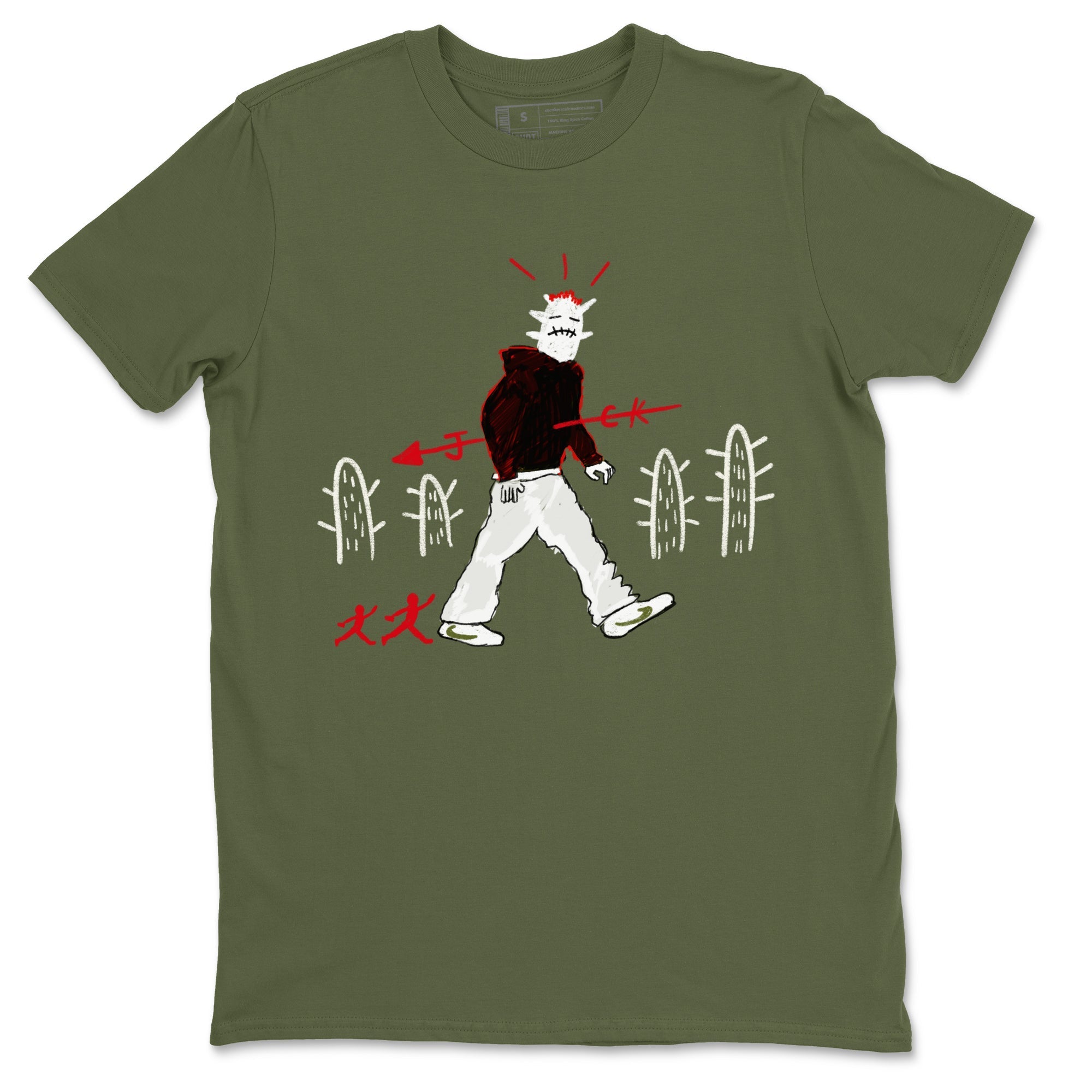 Cactus Man snkmatch Tees - Air Jordan 1 Travis Scott Olive