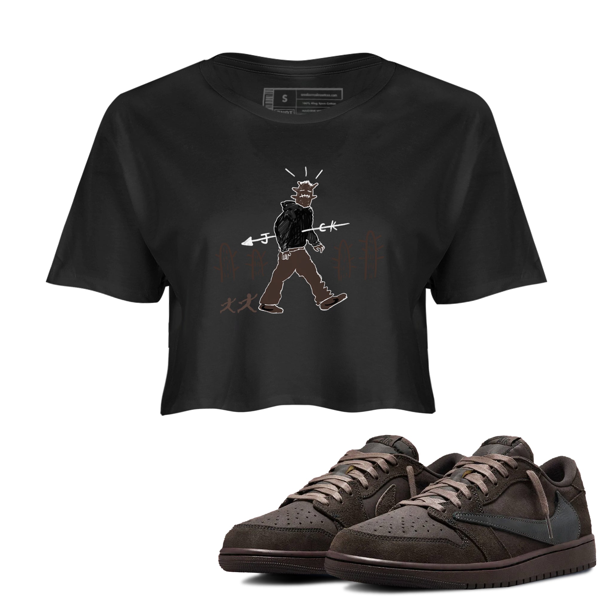 Cactus Man snkmatch Women's Top - Air Jordan 1 Travis Scott Velvet Brown