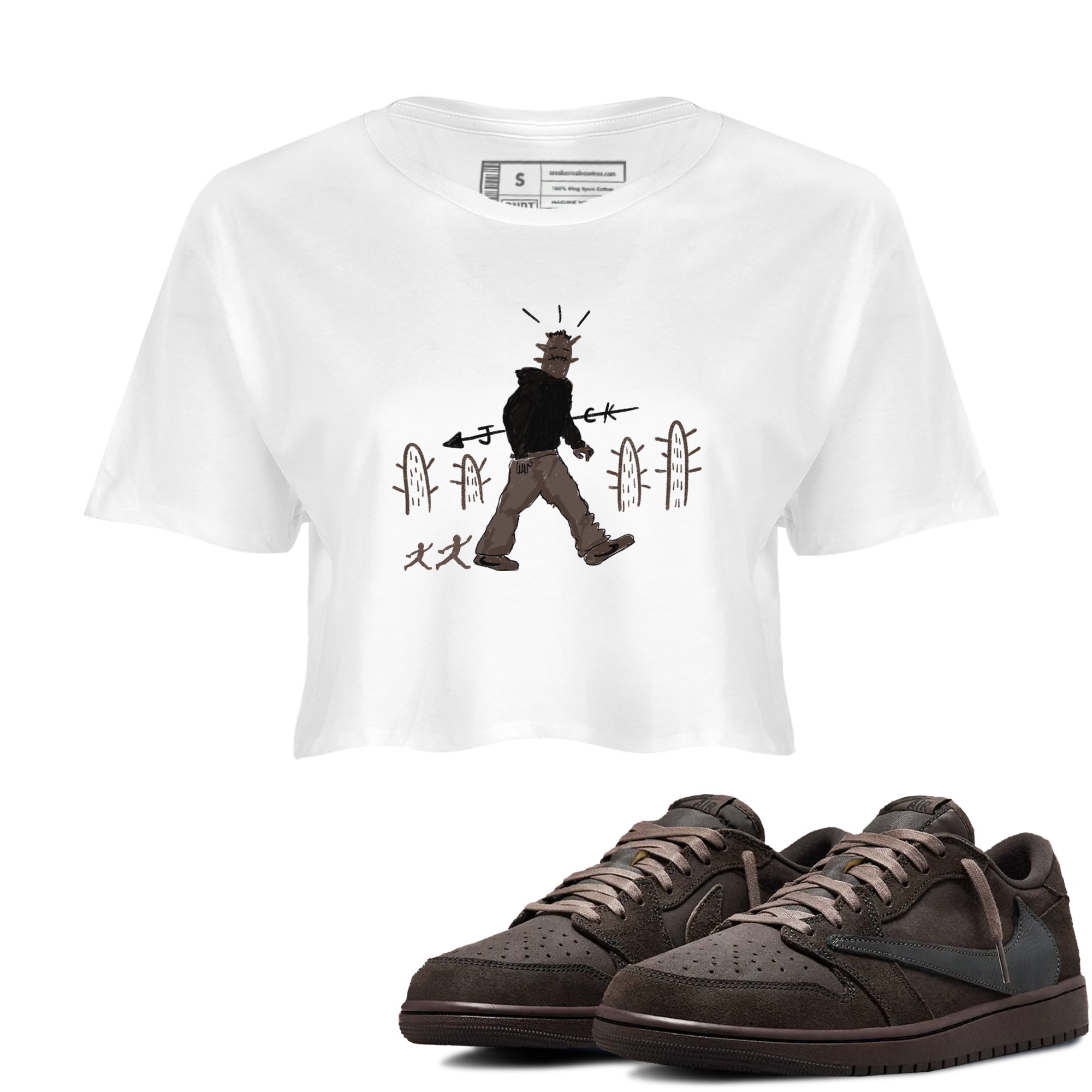 Cactus Man snkmatch Women's Top - Air Jordan 1 Travis Scott Velvet Brown