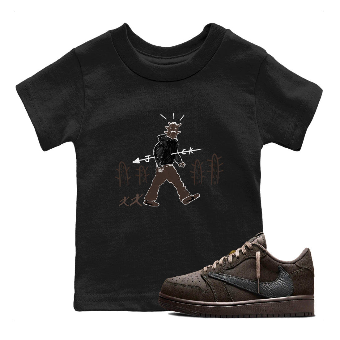Cactus Man snkmatch Tees Kids - Air Jordan 1 Travis Scott Velvet Brown