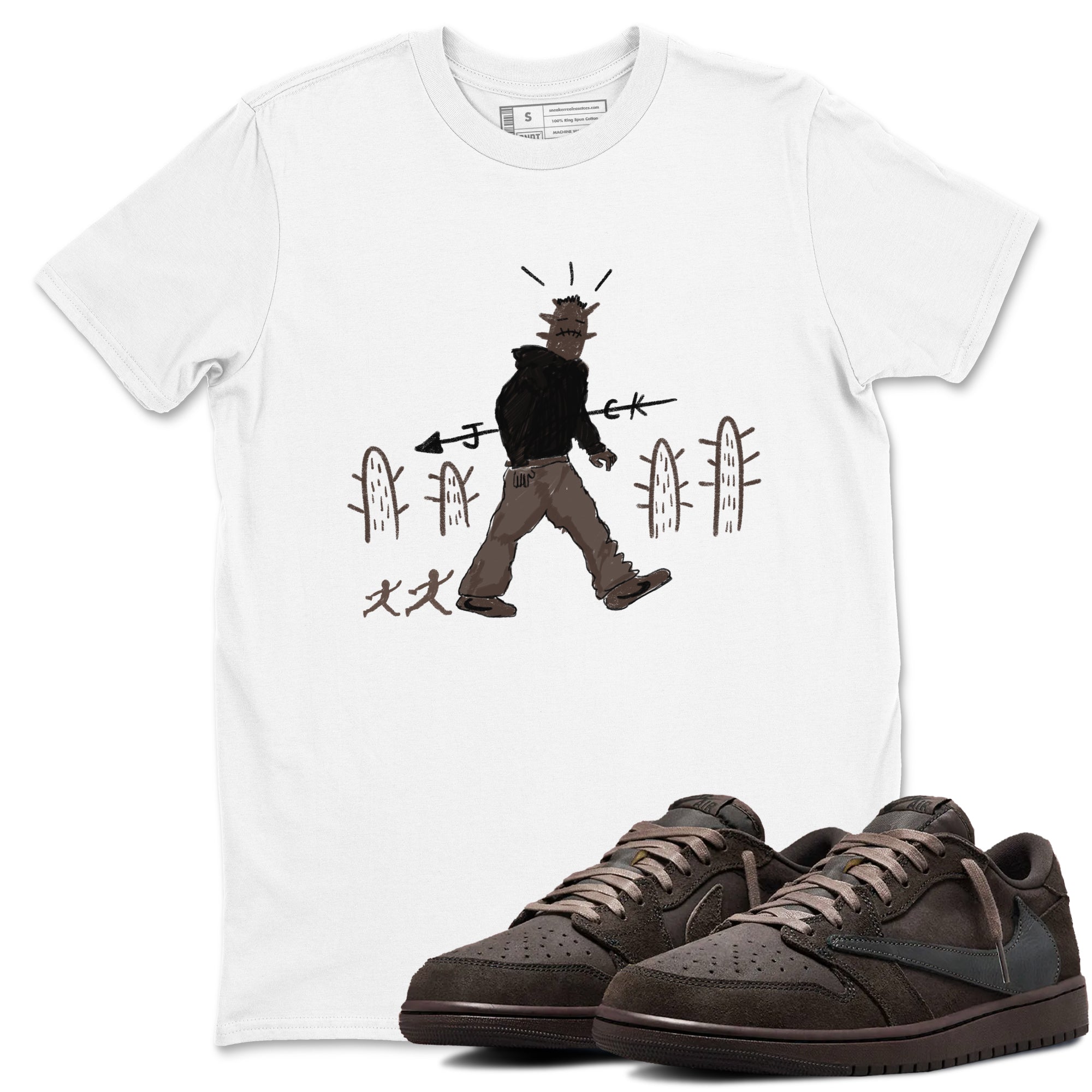 Cactus Man snkmatch Tees - Air Jordan 1 Travis Scott Velvet Brown