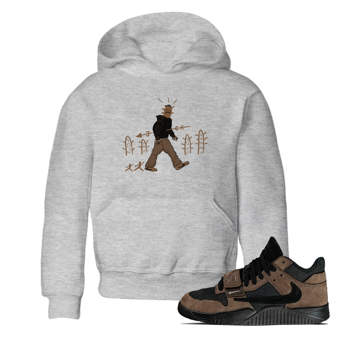Cactus Man snkmatch Tees Kids - Jordan Jumpman Jack Travis Scott Dark Mocha