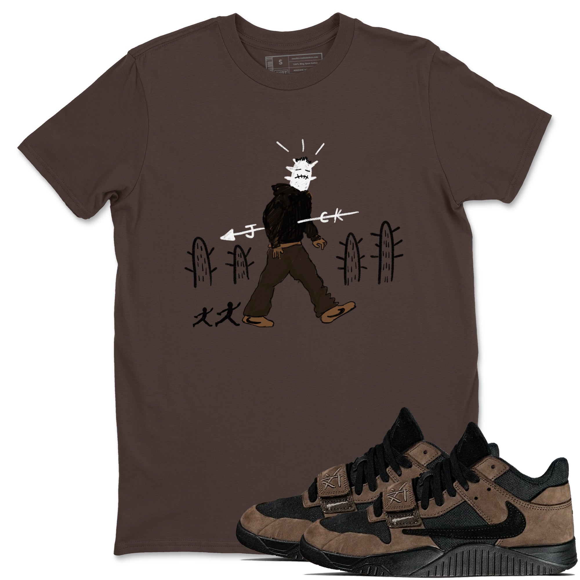 Cactus Man snkmatch Tees - Jordan Jumpman Jack Travis Scott Dark Mocha