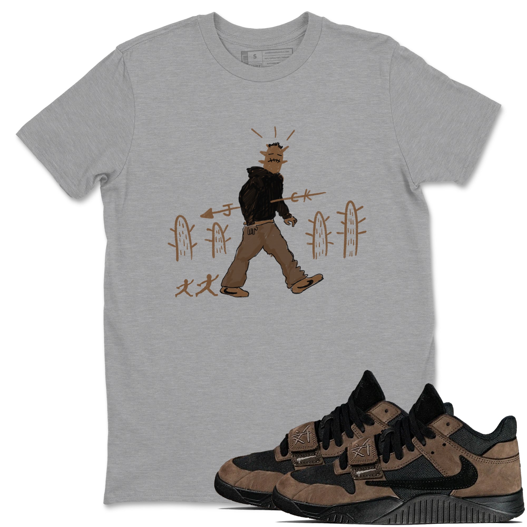 Cactus Man snkmatch Tees - Jordan Jumpman Jack Travis Scott Dark Mocha