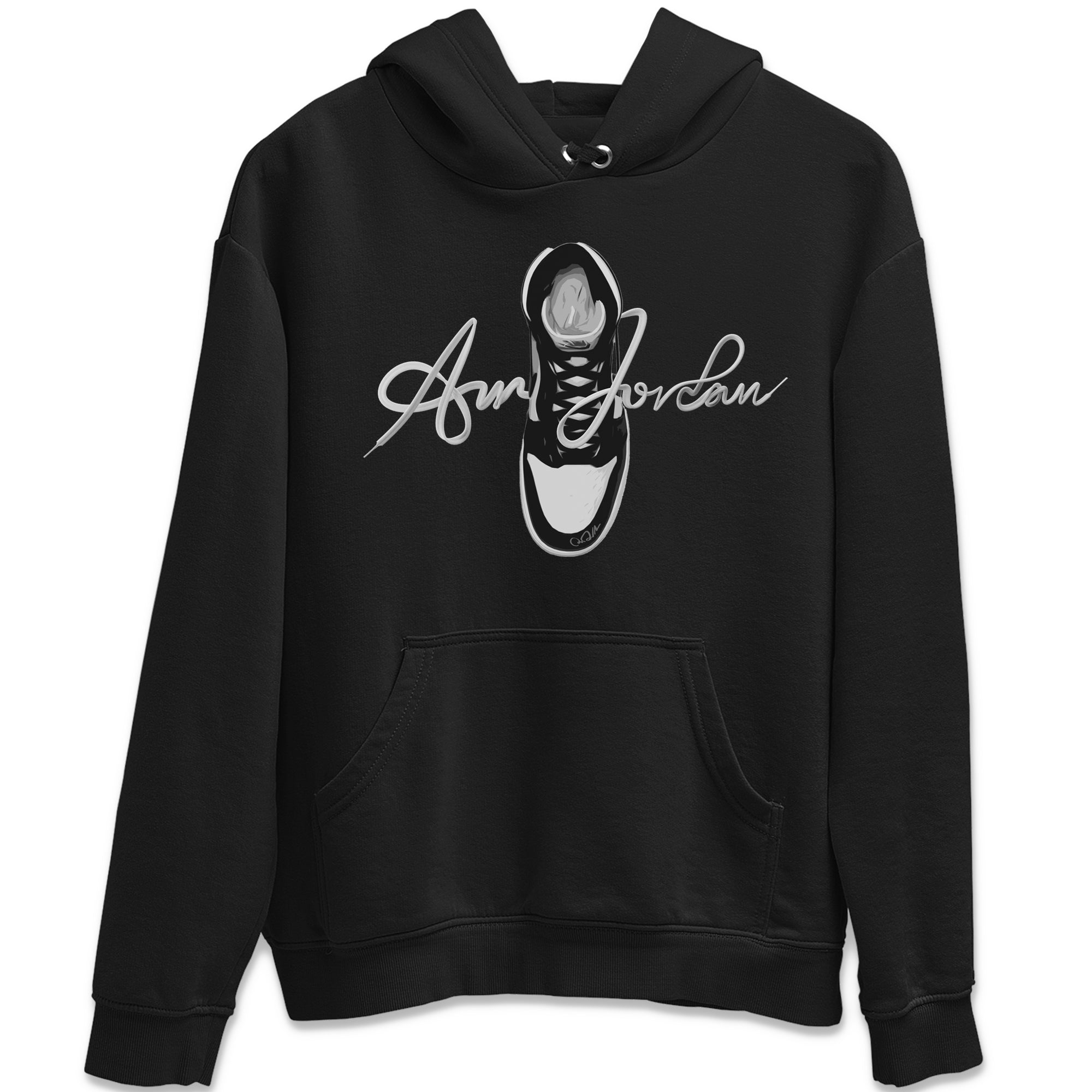 Caligraphy Shoe Lace Unisex Tops - Air Jordan 1 Black White