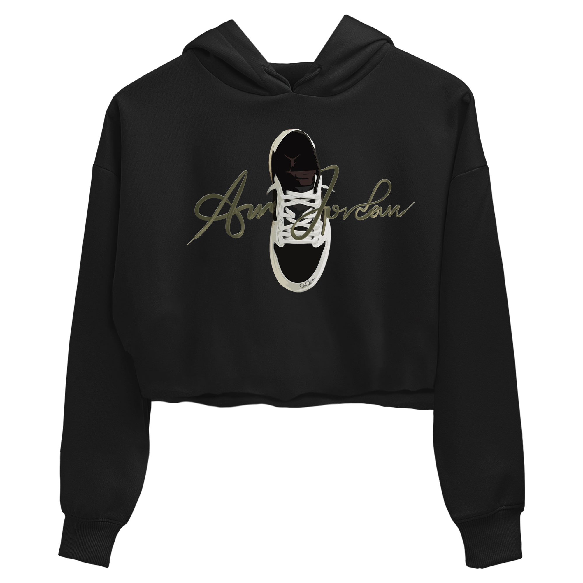 Caligraphy Shoe Lace Women's Tops - Air Jordan 1 Travis Scott Olive