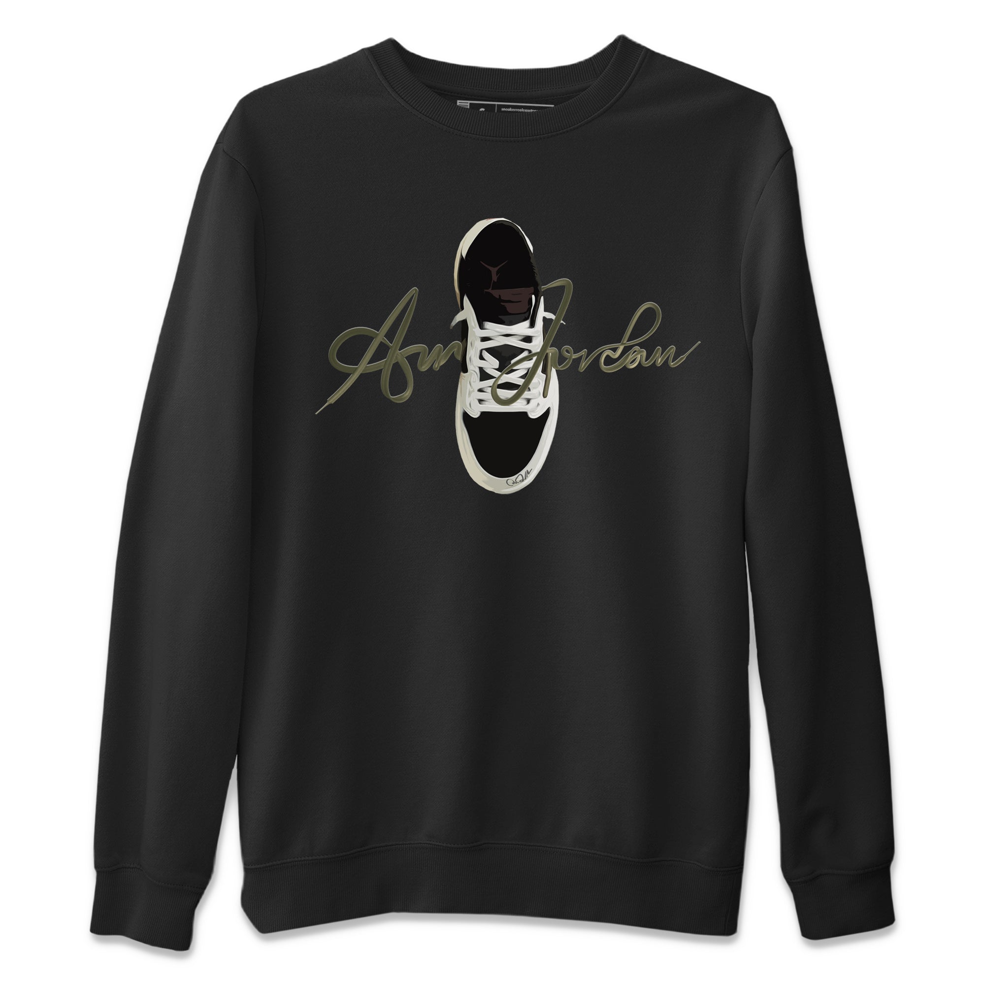 Caligraphy Shoe Lace Unisex Tops - Air Jordan 1 Travis Scott Olive