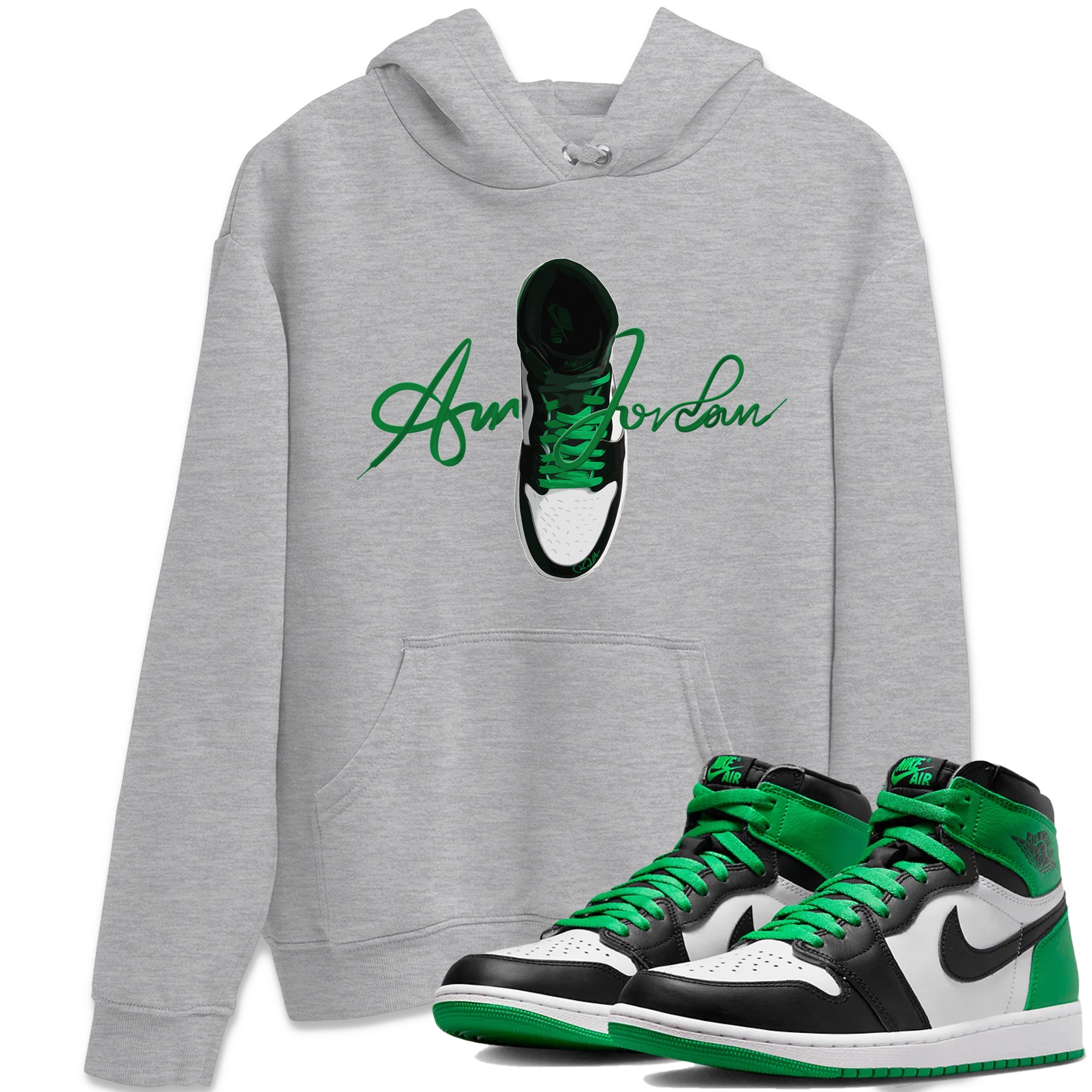 Caligraphy Shoe Lace Unisex Tops - Air Jordan 1 Celtics