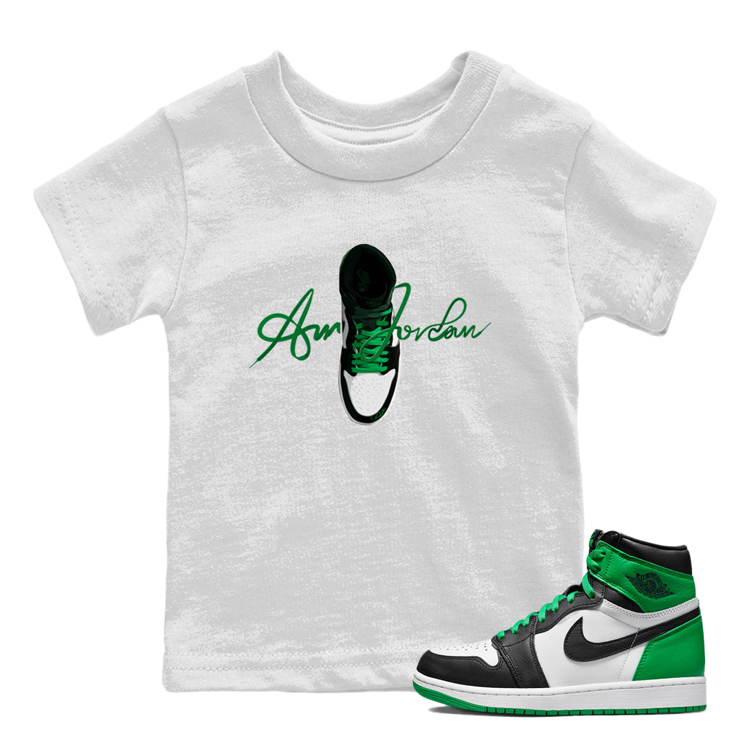 Caligraphy Shoe Lace Kids Tops - Air Jordan 1 Celtics