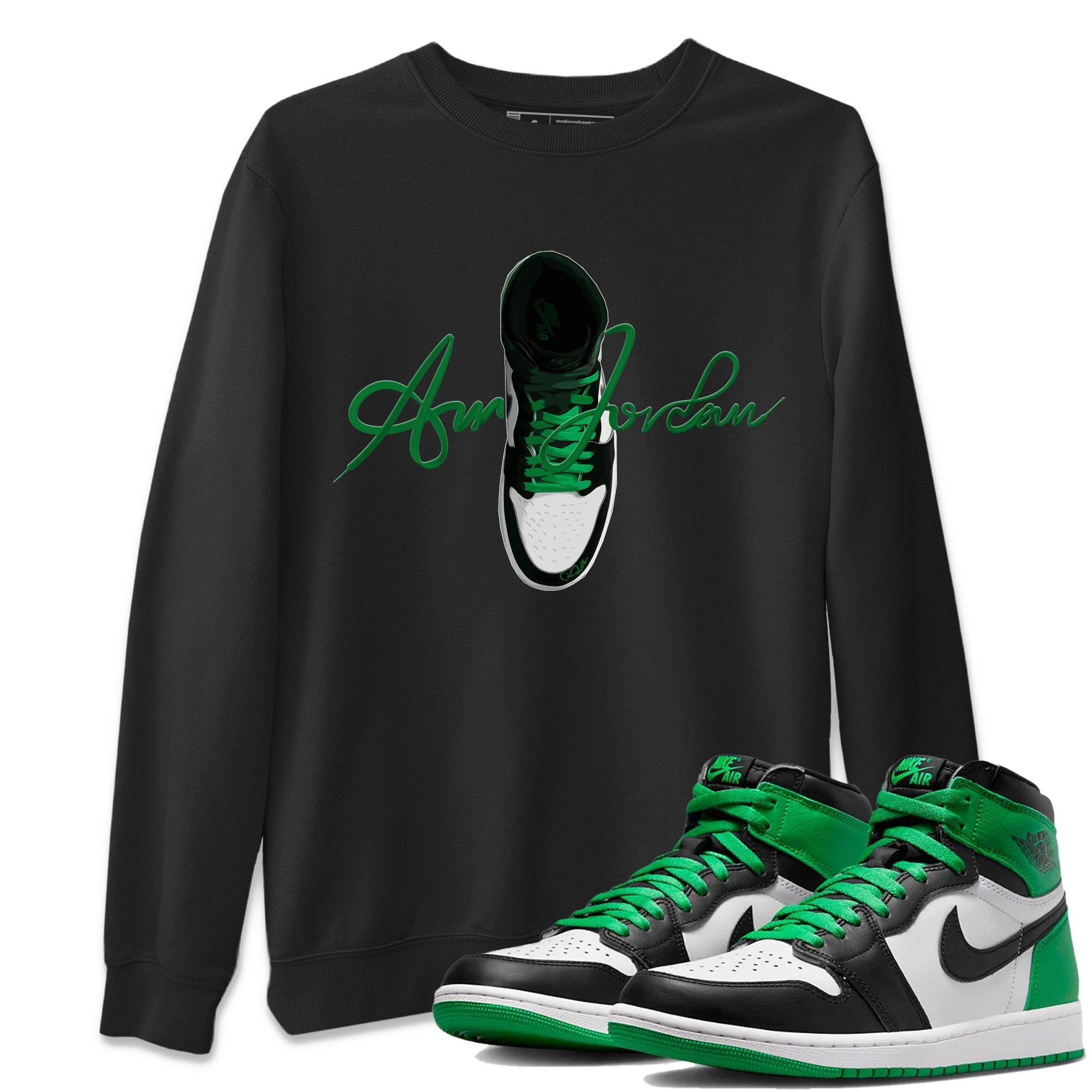 Caligraphy Shoe Lace Unisex Tops - Air Jordan 1 Celtics
