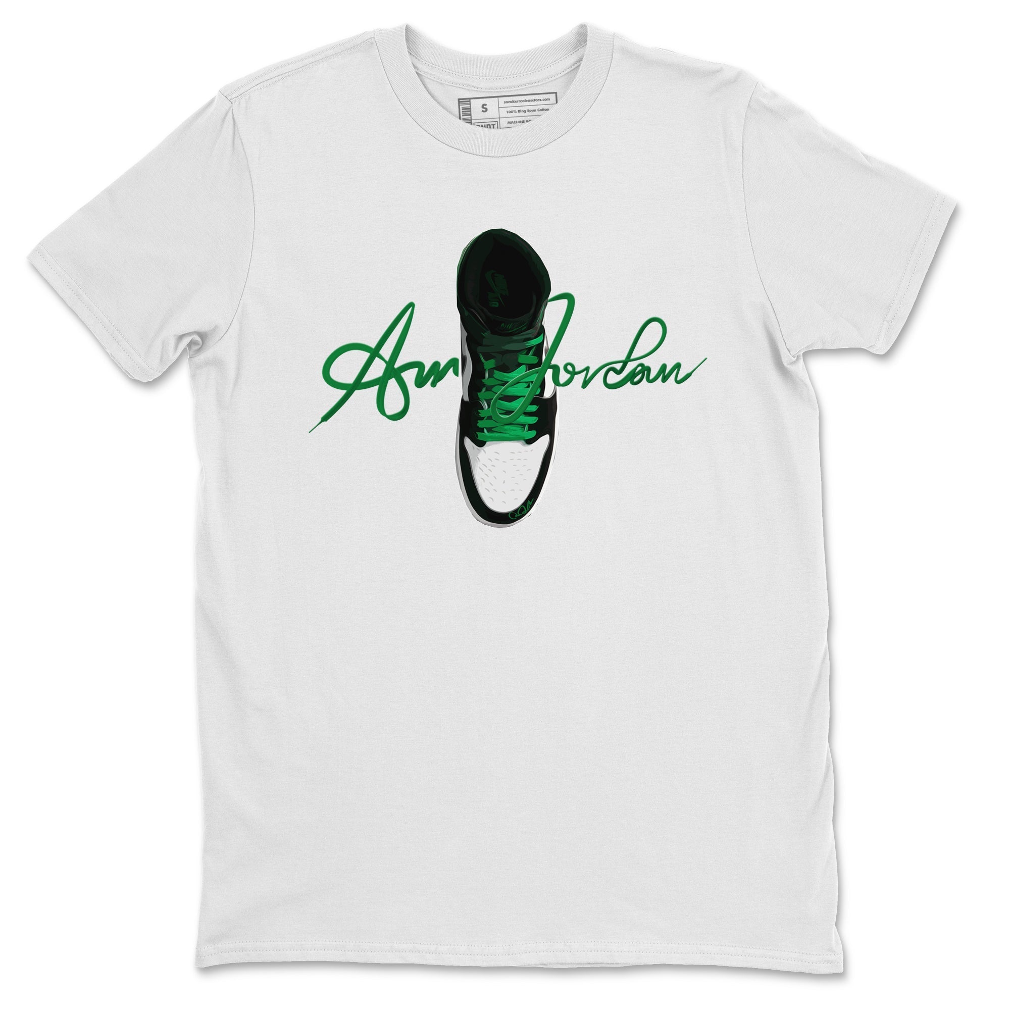 Caligraphy Shoe Lace Unisex Tops - Air Jordan 1 Celtics