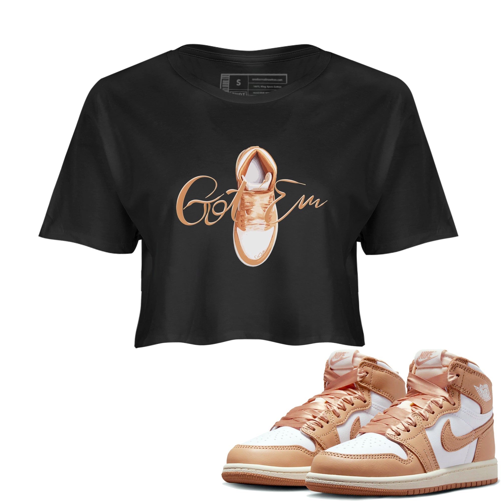 Caligraphy Shoe Lace snkmatch Women's Top - Air Jordan 1 Praline