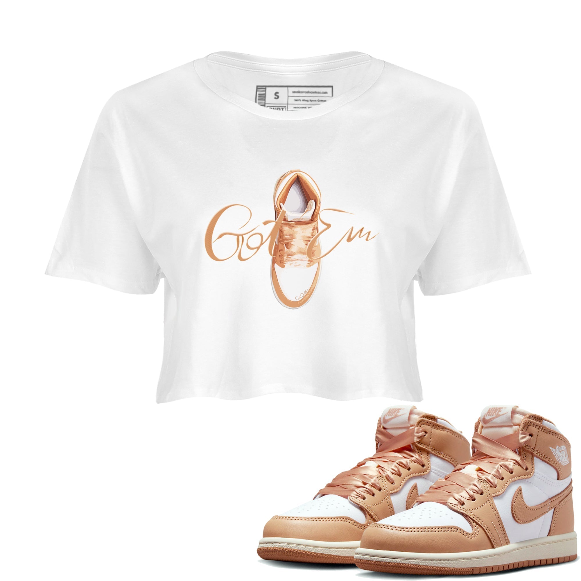 Caligraphy Shoe Lace snkmatch Women's Top - Air Jordan 1 Praline