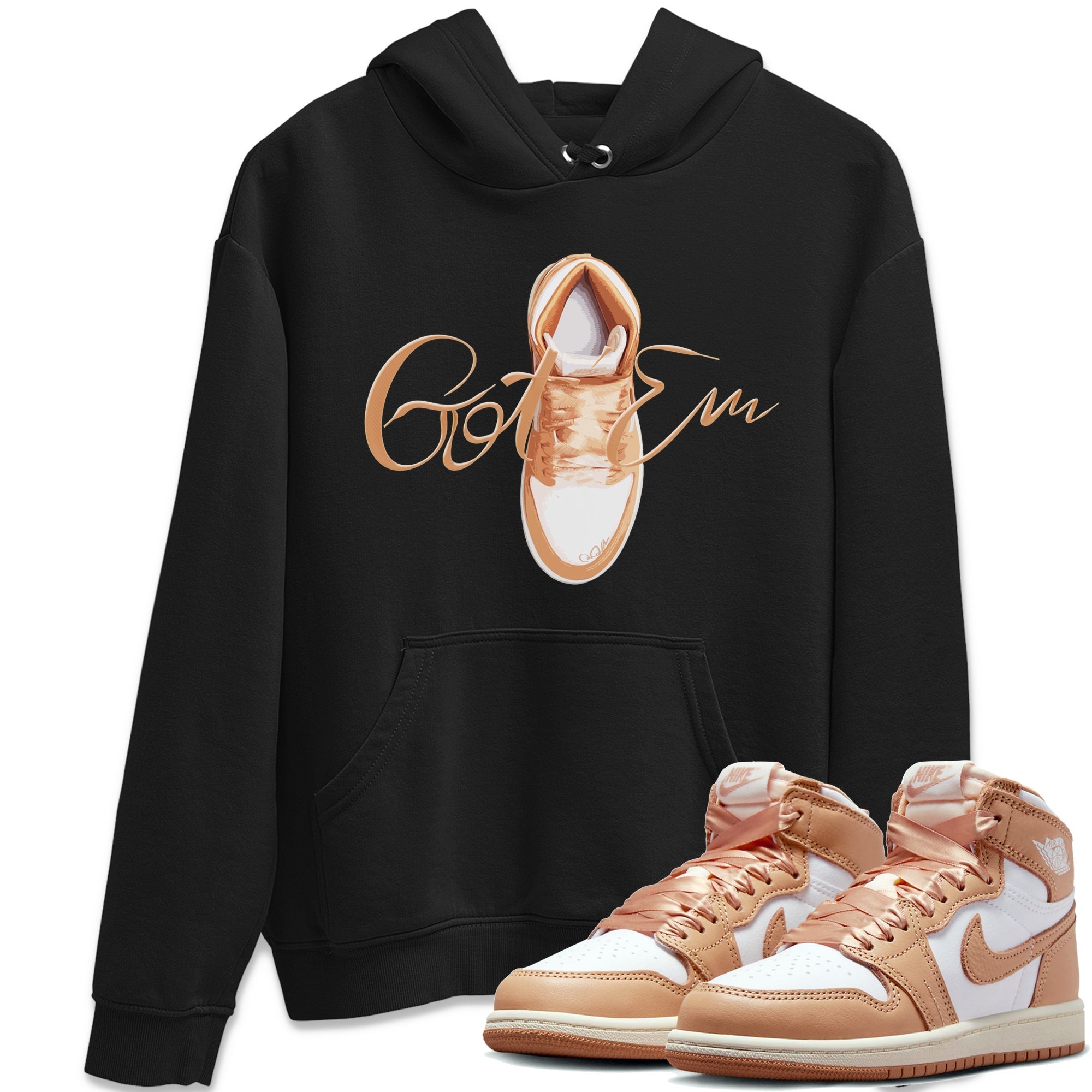 Caligraphy Shoe Lace snkmatch Tee - Air Jordan 1 Praline