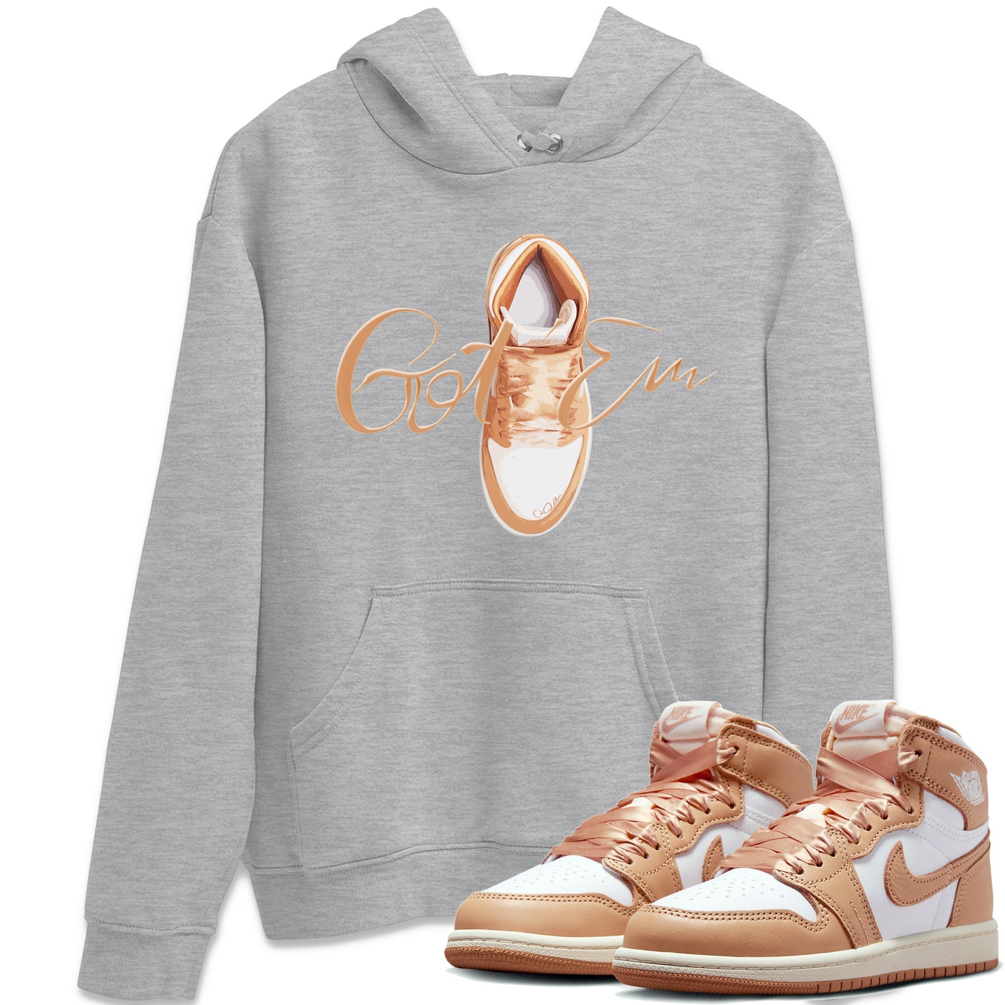 Caligraphy Shoe Lace snkmatch Tee - Air Jordan 1 Praline