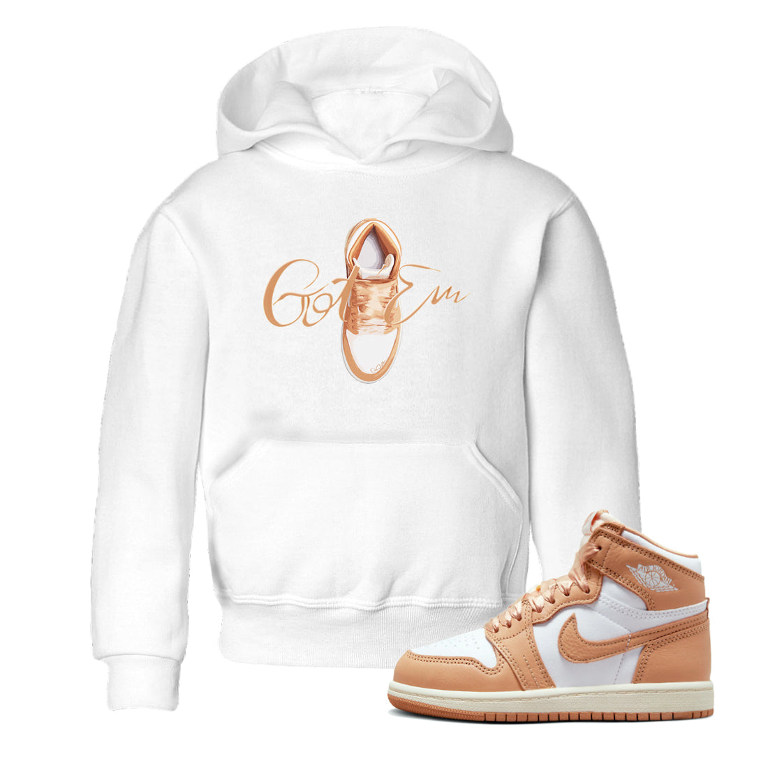 Caligraphy Shoe Lace snkmatch Tee Kids - Air Jordan 1 Praline