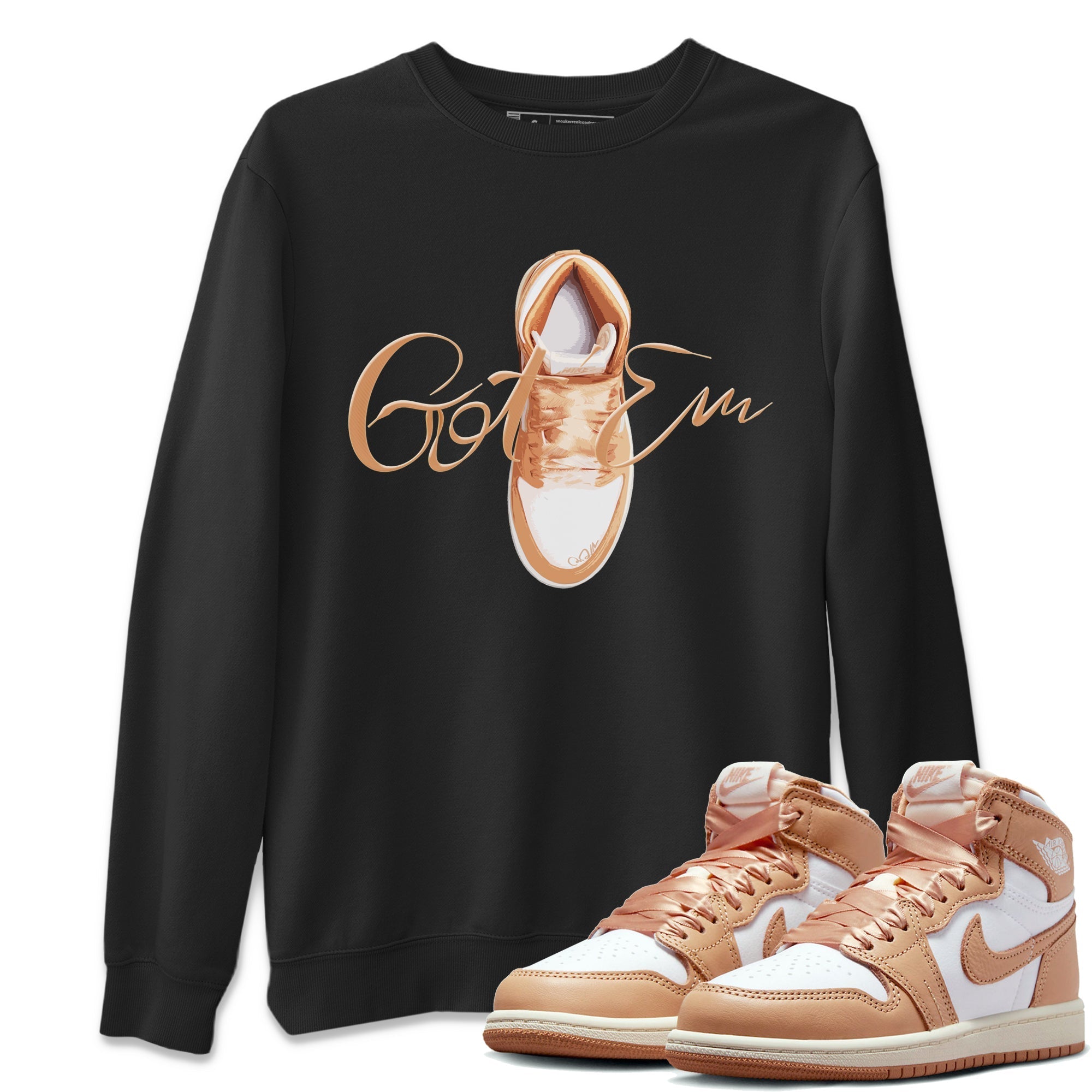 Caligraphy Shoe Lace snkmatch Tee - Air Jordan 1 Praline