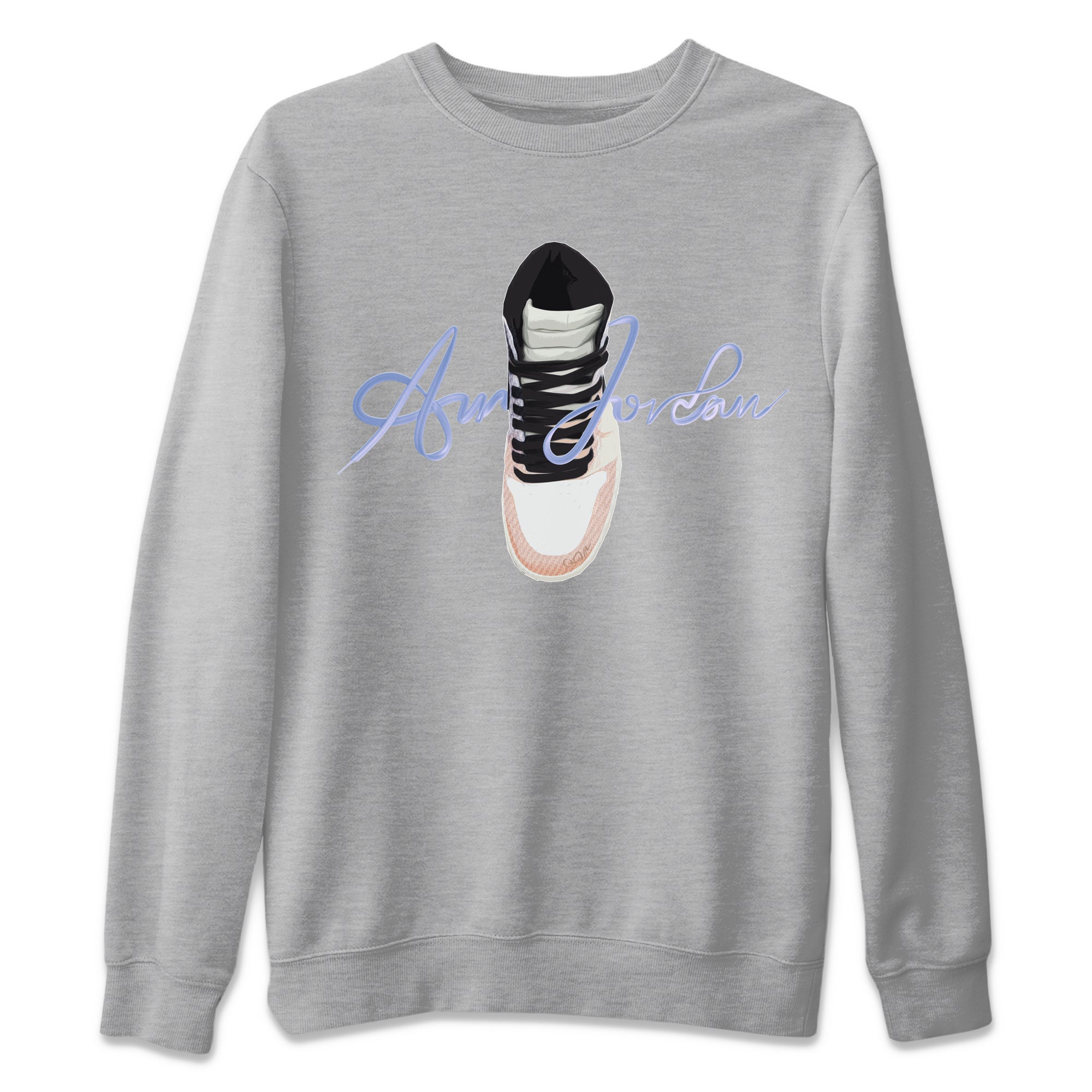 Caligraphy Shoe Lace Unisex Tops - Air Jordan 1 Skyline
